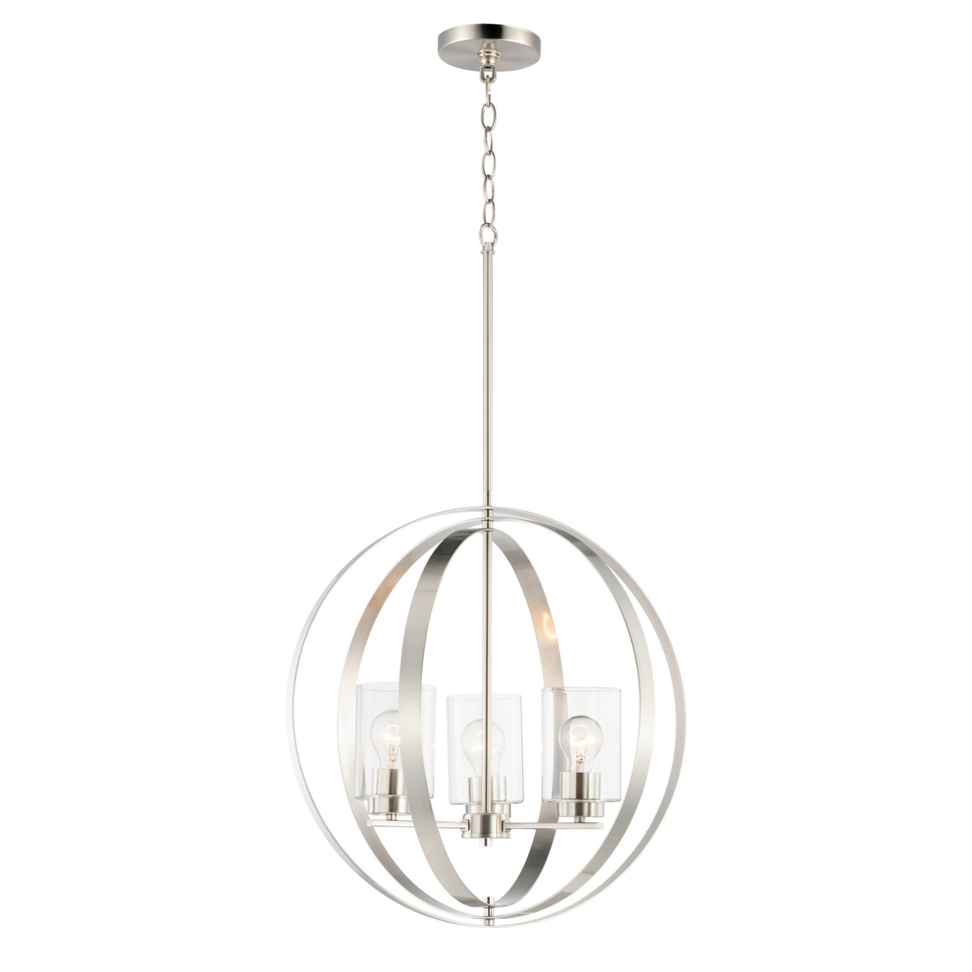 Sentinel 21" 3-Light Pendant, Satin Nickel Finish - Bees Lighting