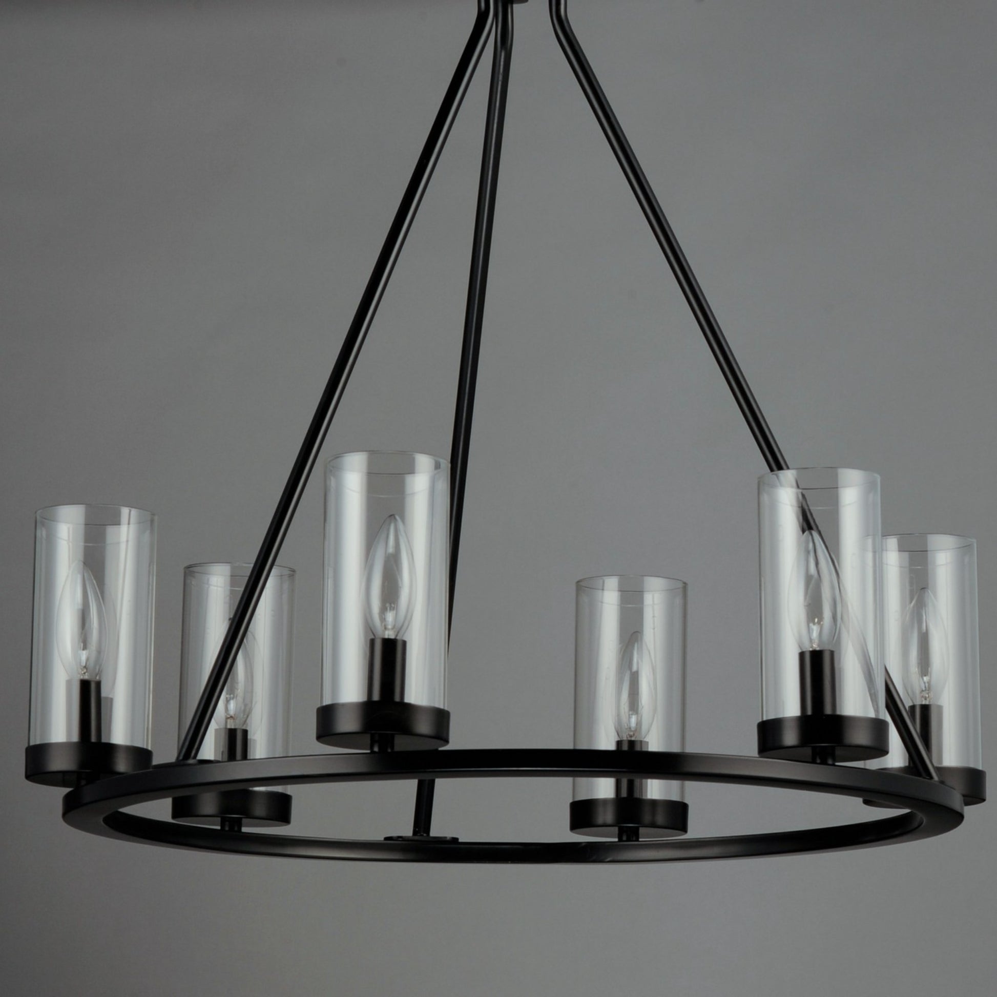 Sentinel 24" 6-Light Chandelier, Black Finish - Bees Lighting