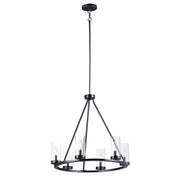 Sentinel 24" 6-Light Chandelier, Black Finish - Bees Lighting