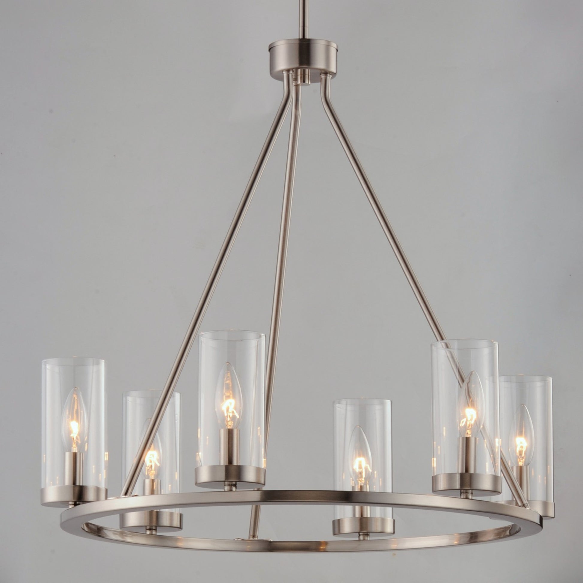 Sentinel 24" 6-Light Chandelier, Satin Nickel Finish - Bees Lighting