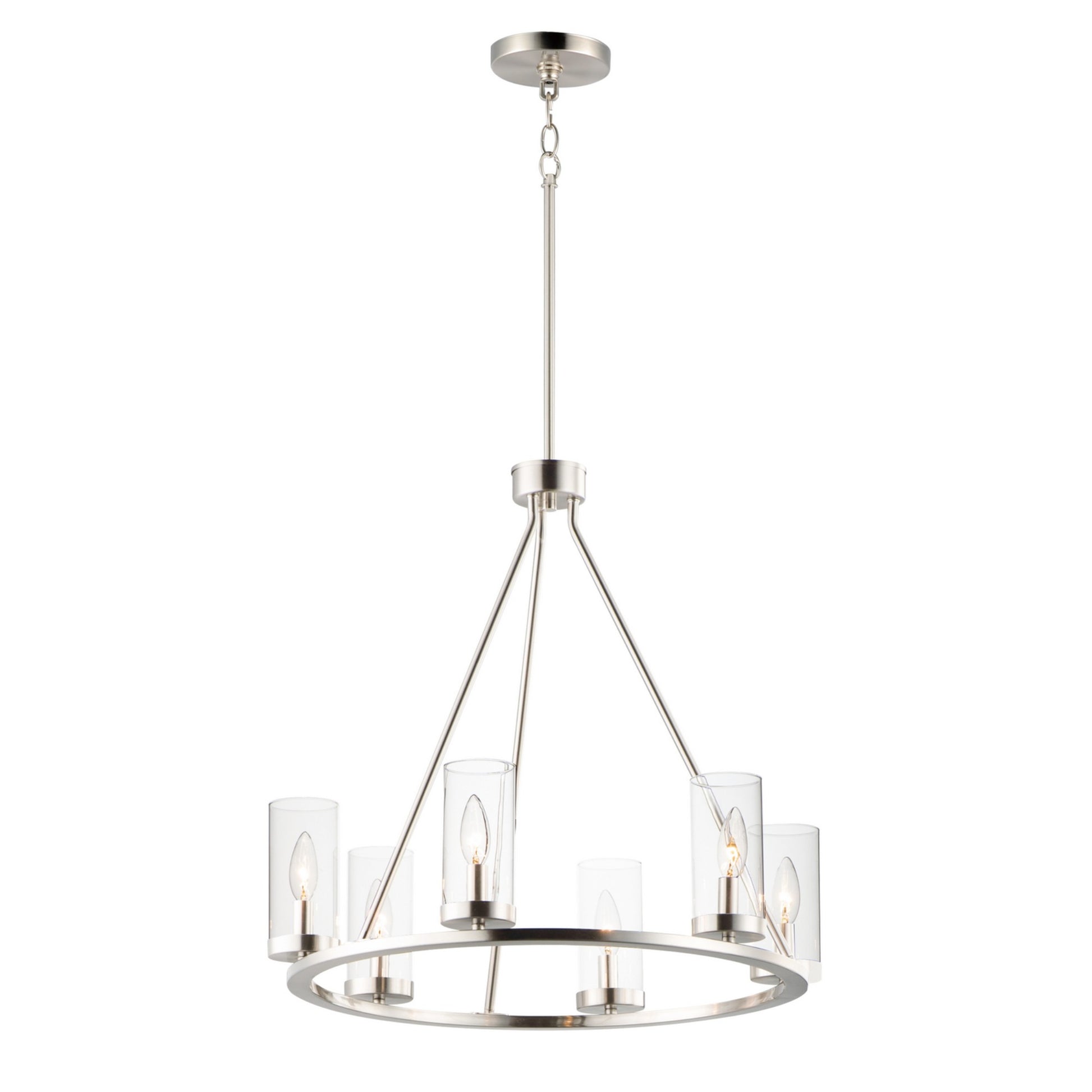 Sentinel 24" 6-Light Chandelier, Satin Nickel Finish - Bees Lighting