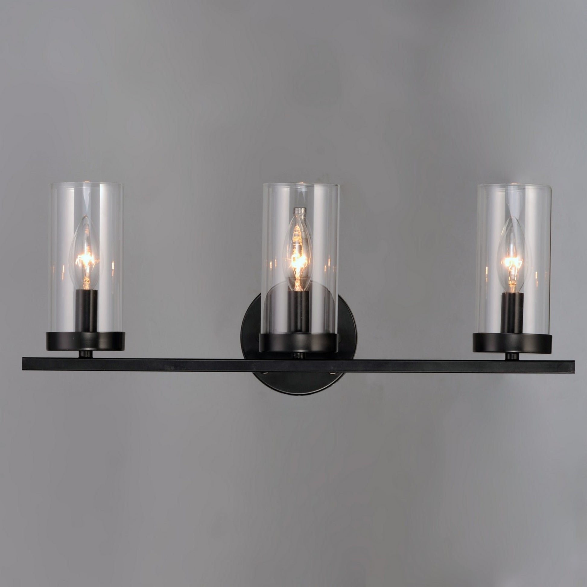 Sentinel 21" 3-Light Bath Vanity, Black Finish - Bees Lighting