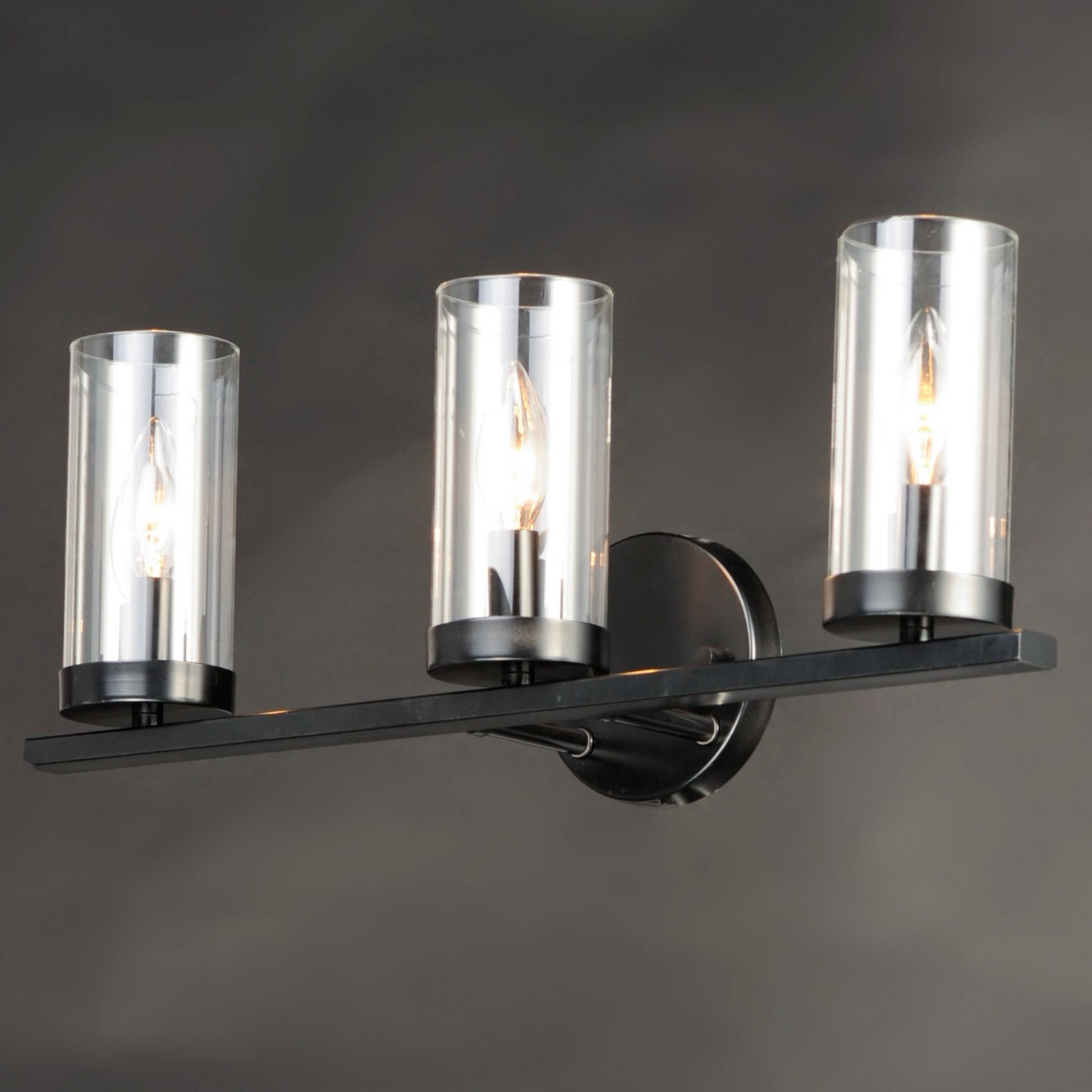 Sentinel 21" 3-Light Bath Vanity, Black Finish - Bees Lighting