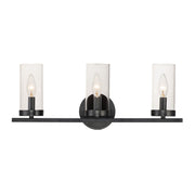 Sentinel 21" 3-Light Bath Vanity, Black Finish - Bees Lighting