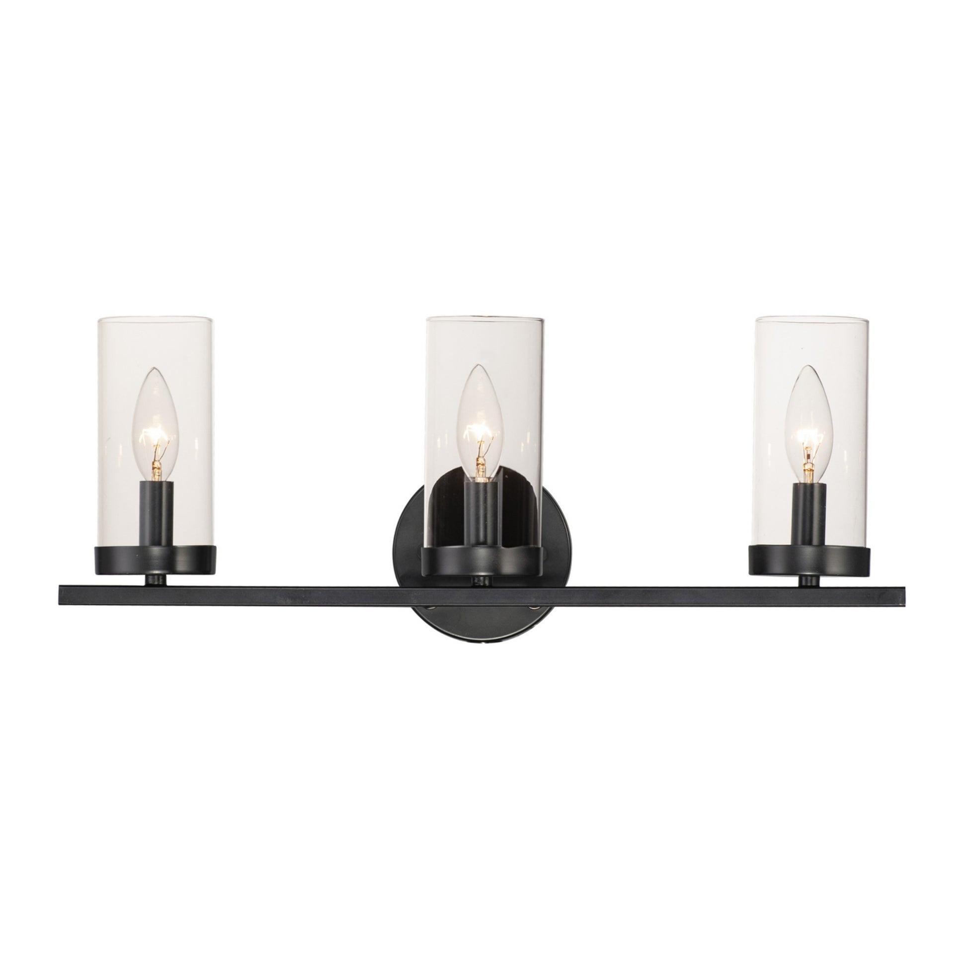 Sentinel 21" 3-Light Bath Vanity, Black Finish - Bees Lighting
