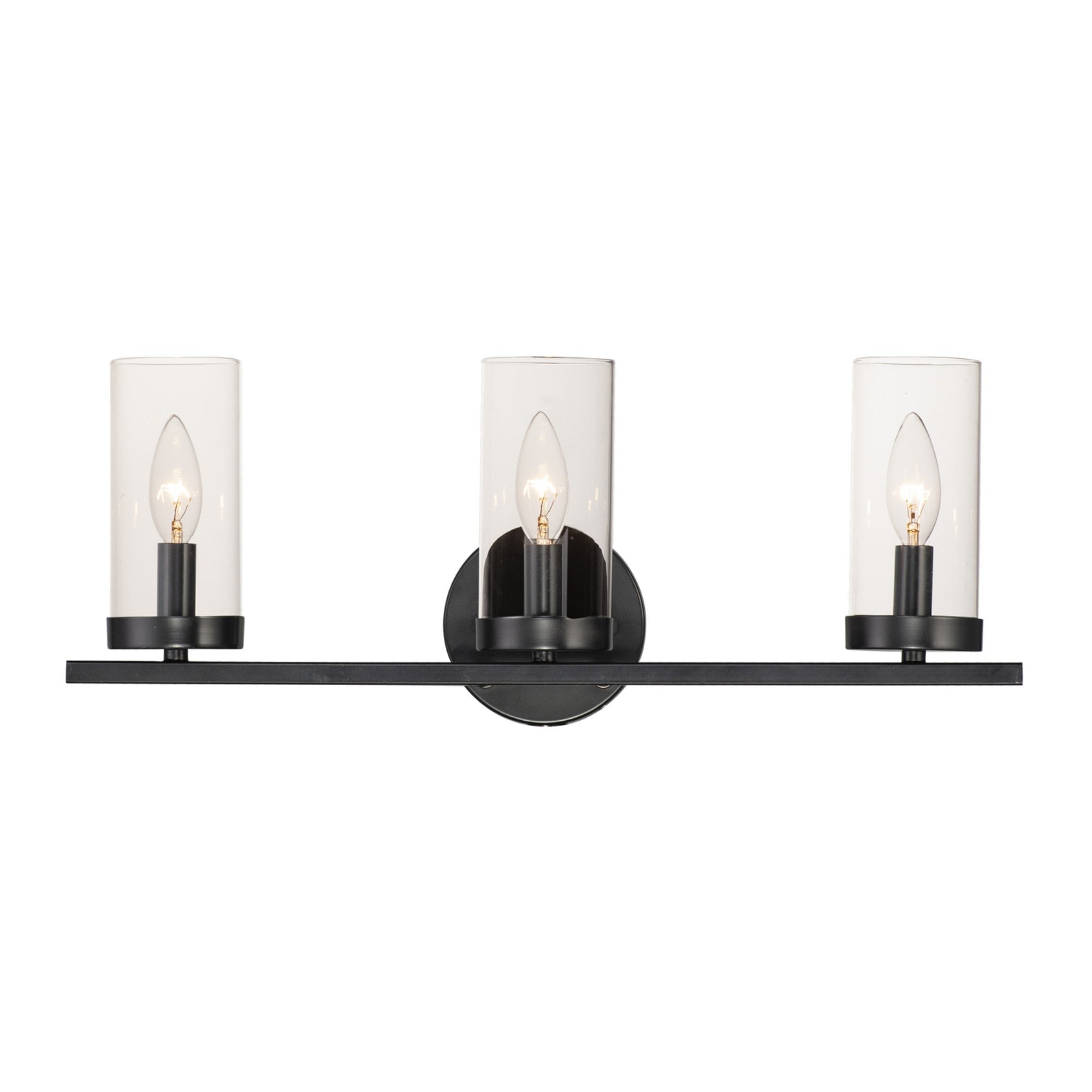 Sentinel 21" 3-Light Bath Vanity, Black Finish - Bees Lighting
