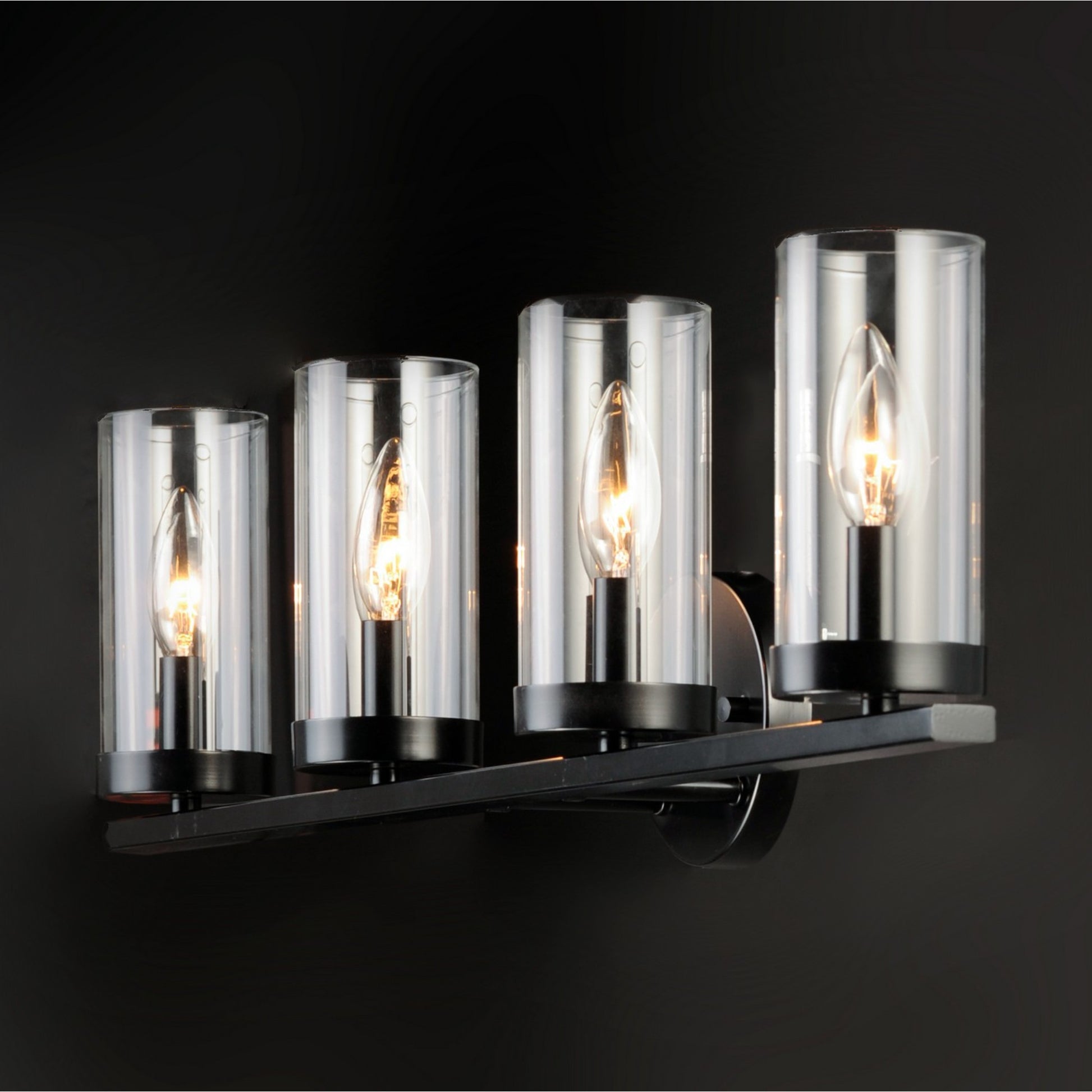 Sentinel 30" 4-Light Bath Vanity, Black Finish - Bees Lighting