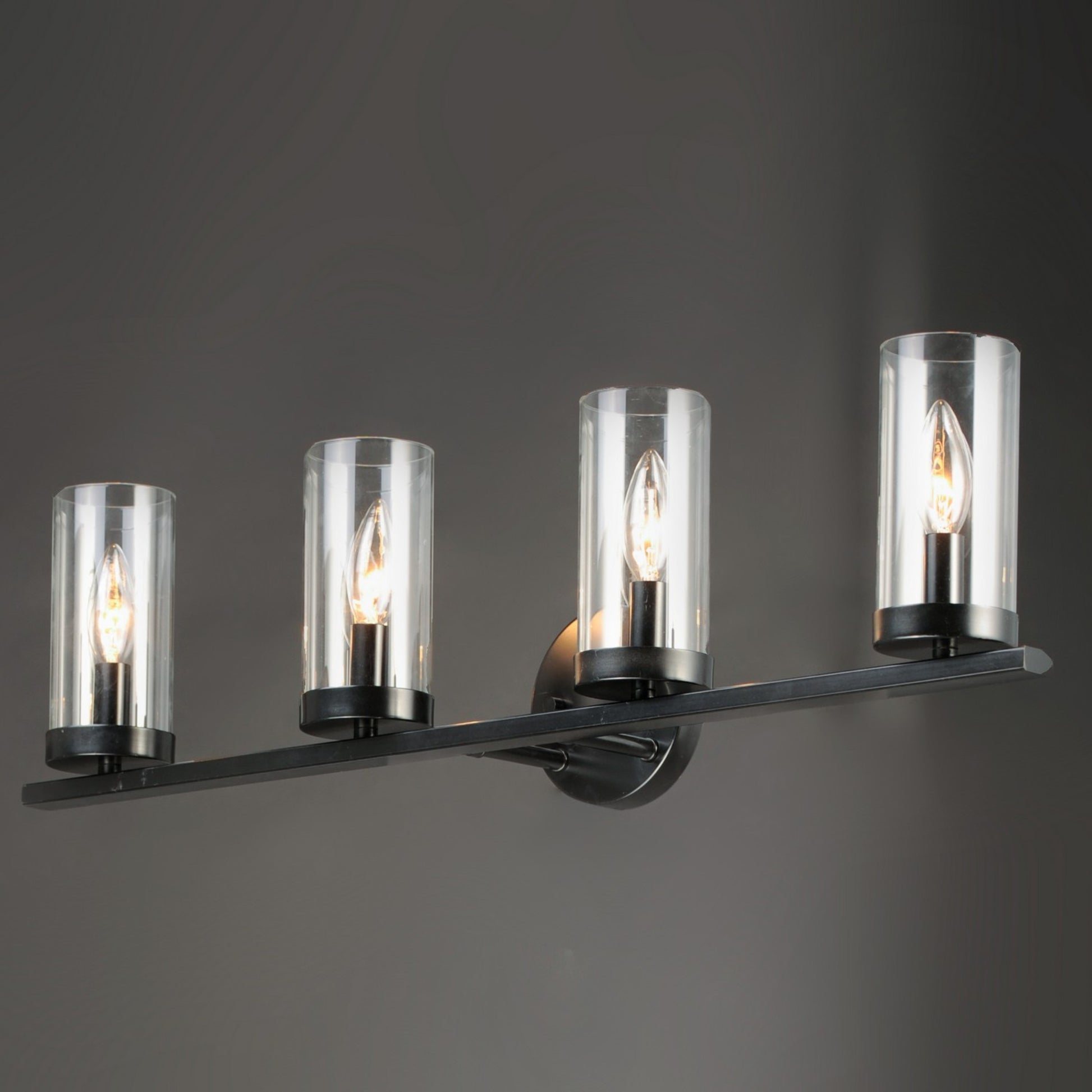 Sentinel 30" 4-Light Bath Vanity, Black Finish - Bees Lighting