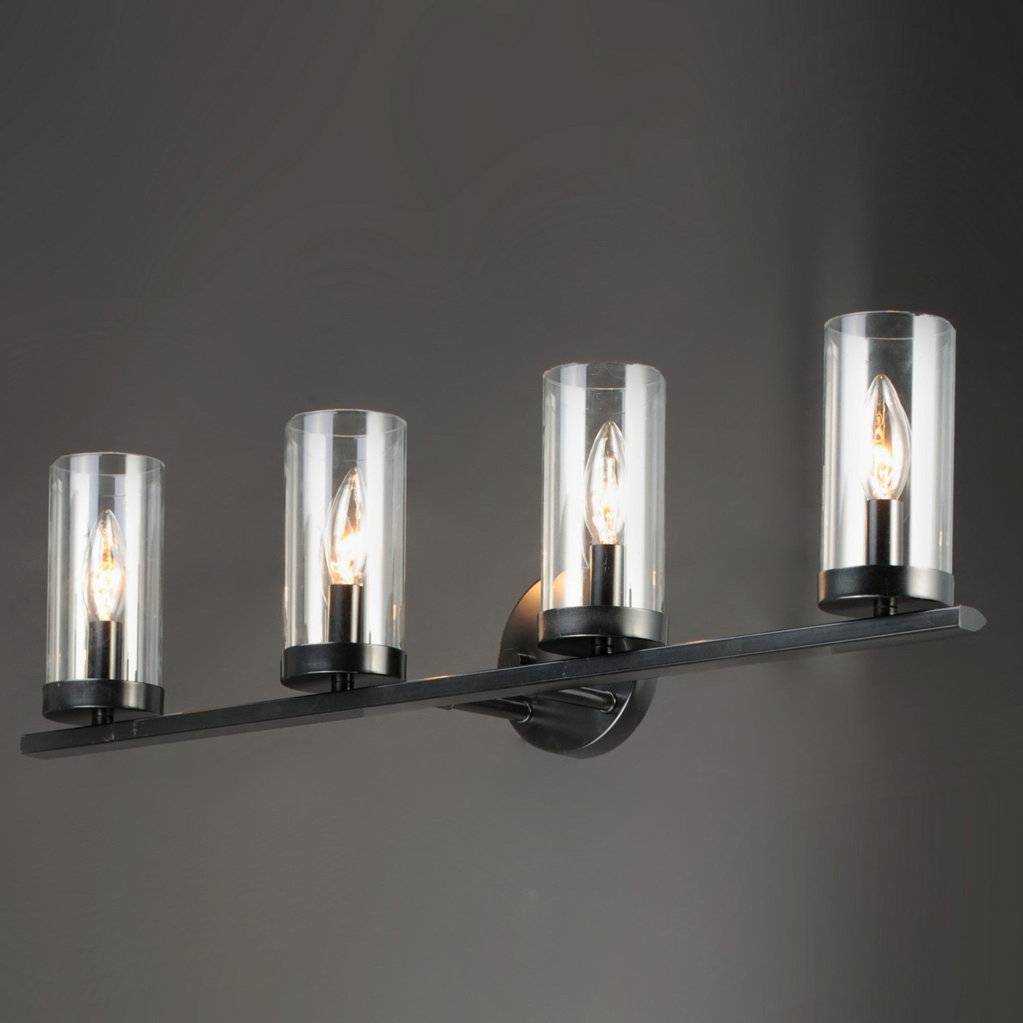 Sentinel 30" 4-Light Bath Vanity, Black Finish - Bees Lighting