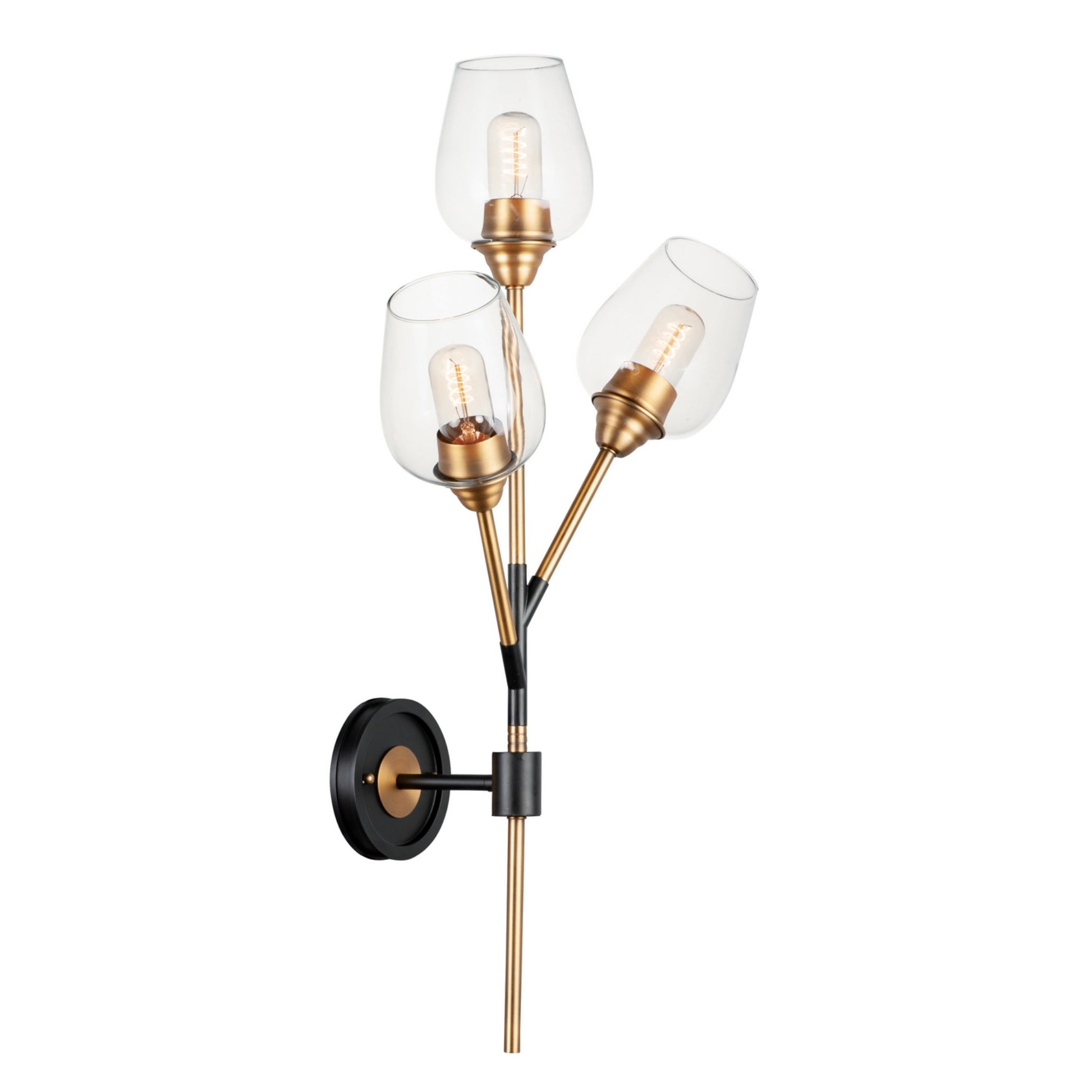 Savvy 32" LED Wall Sconce, Antique Brass & Black Finish - Bees Lighting