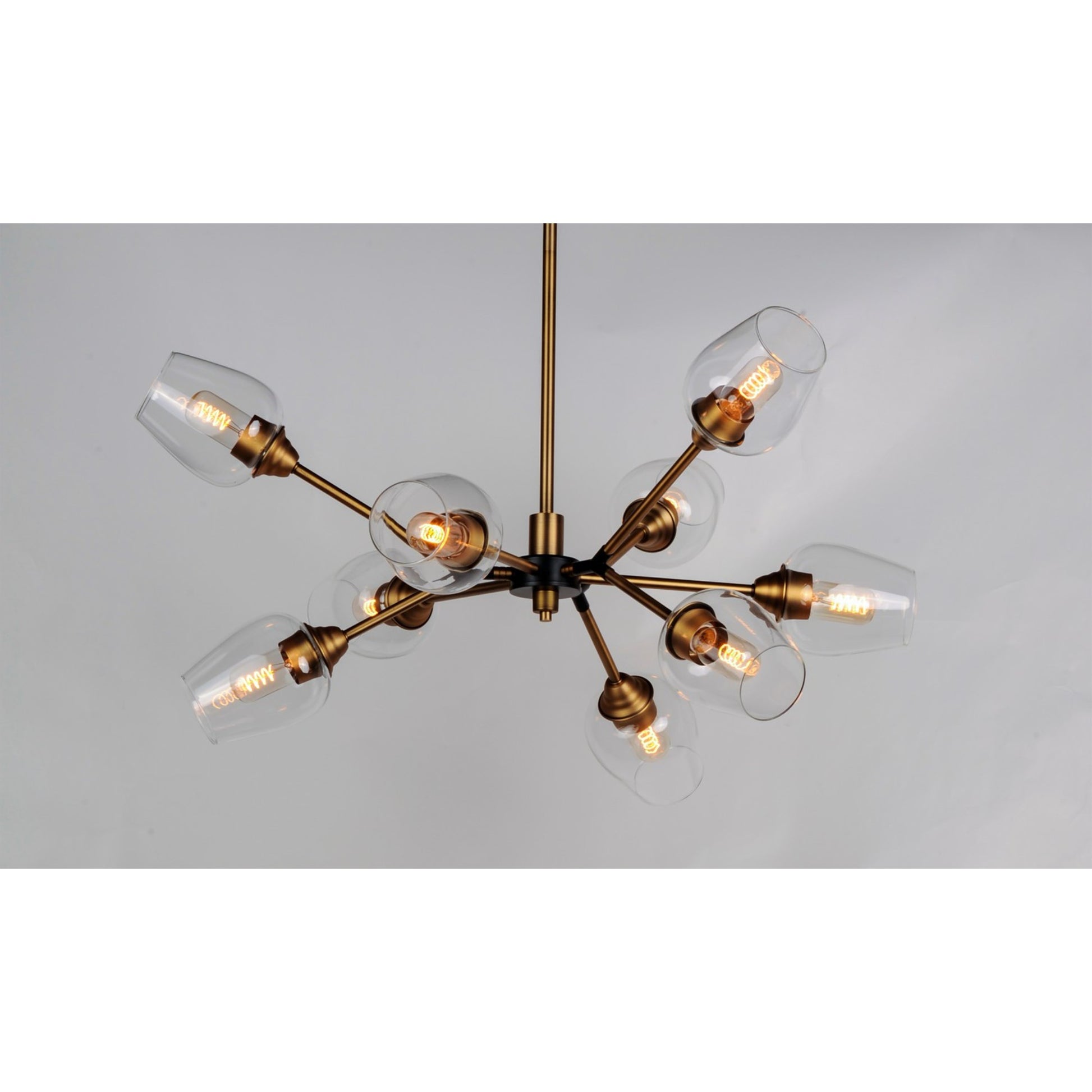 Savvy 37" LED Chandelier, Antique Brass & Black Finish - Bees Lighting