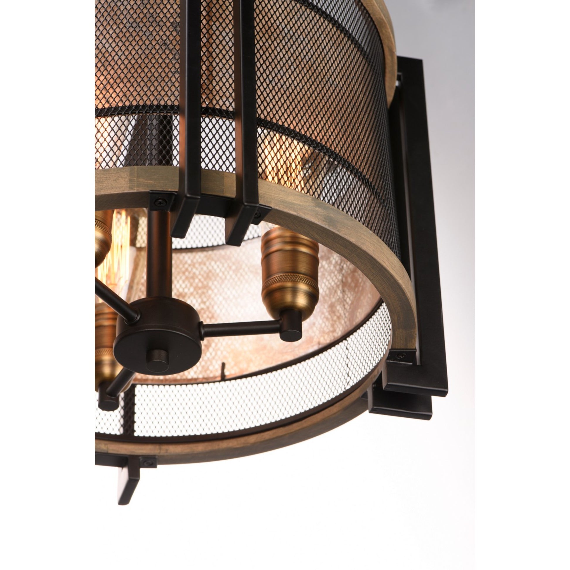 Boundry 17" 3 Lights Semi flush Mount, Black finish - Bees Lighting