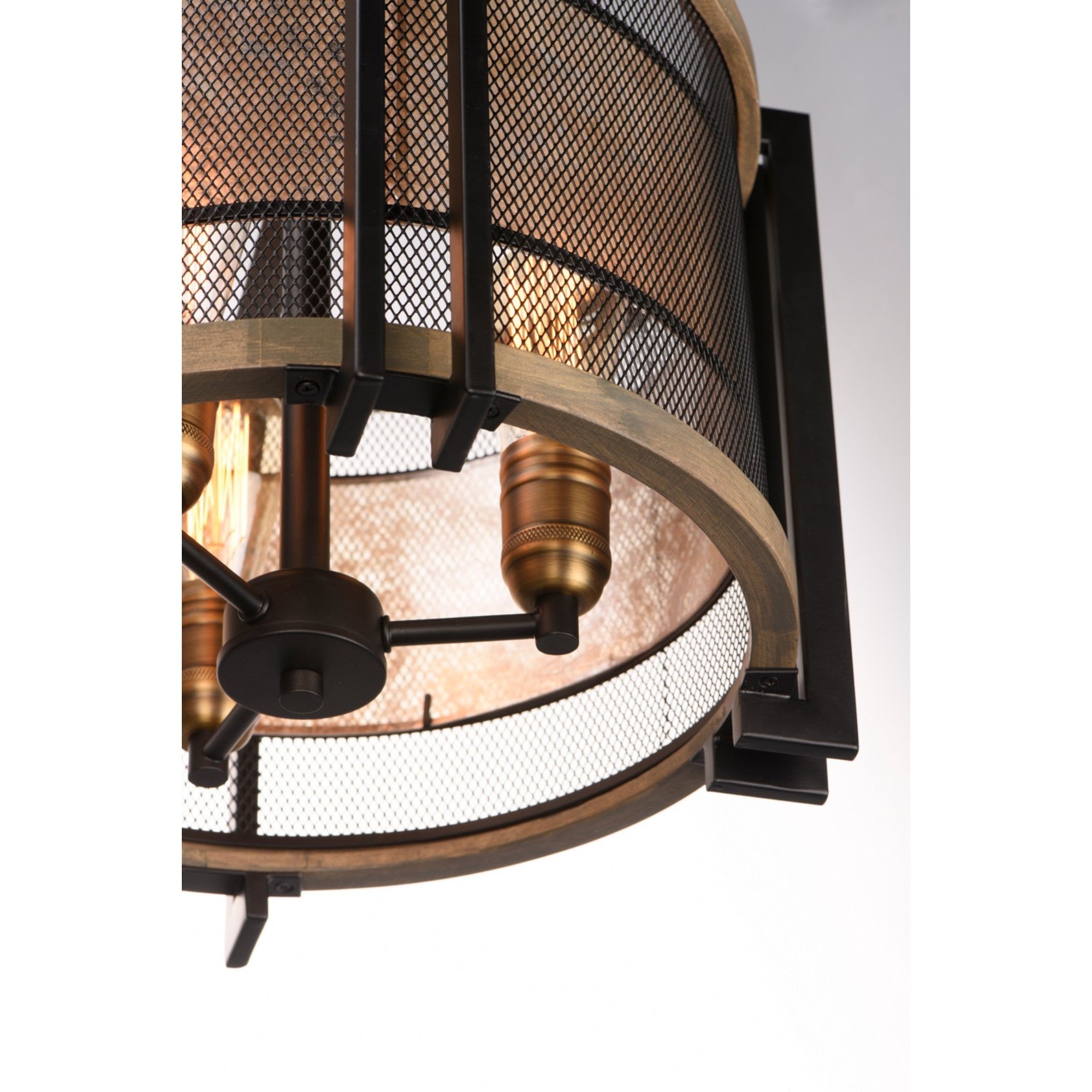 Boundry 17" 3 Lights Semi flush Mount, Black finish - Bees Lighting