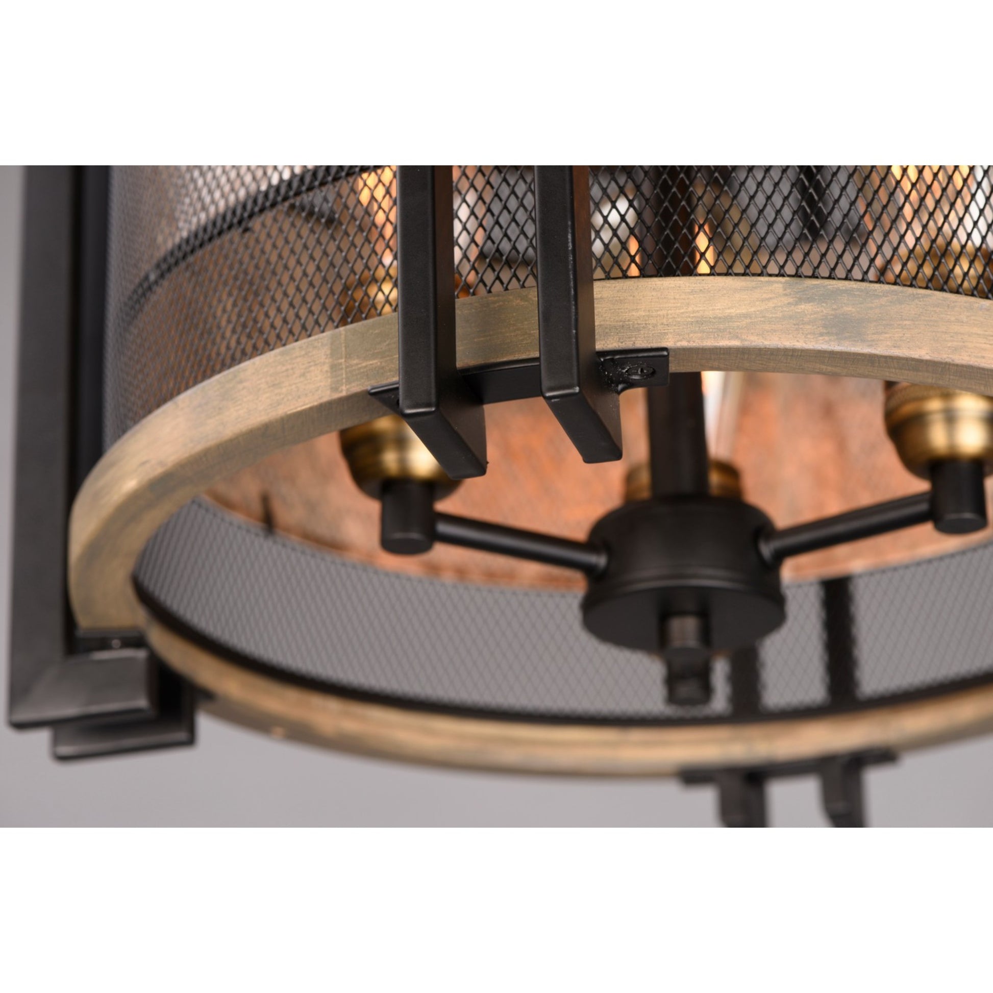 Boundry 17" 3 Lights Semi flush Mount, Black finish - Bees Lighting