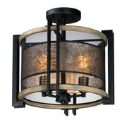 Boundry 17" 3 Lights Semi flush Mount, Black finish - Bees Lighting