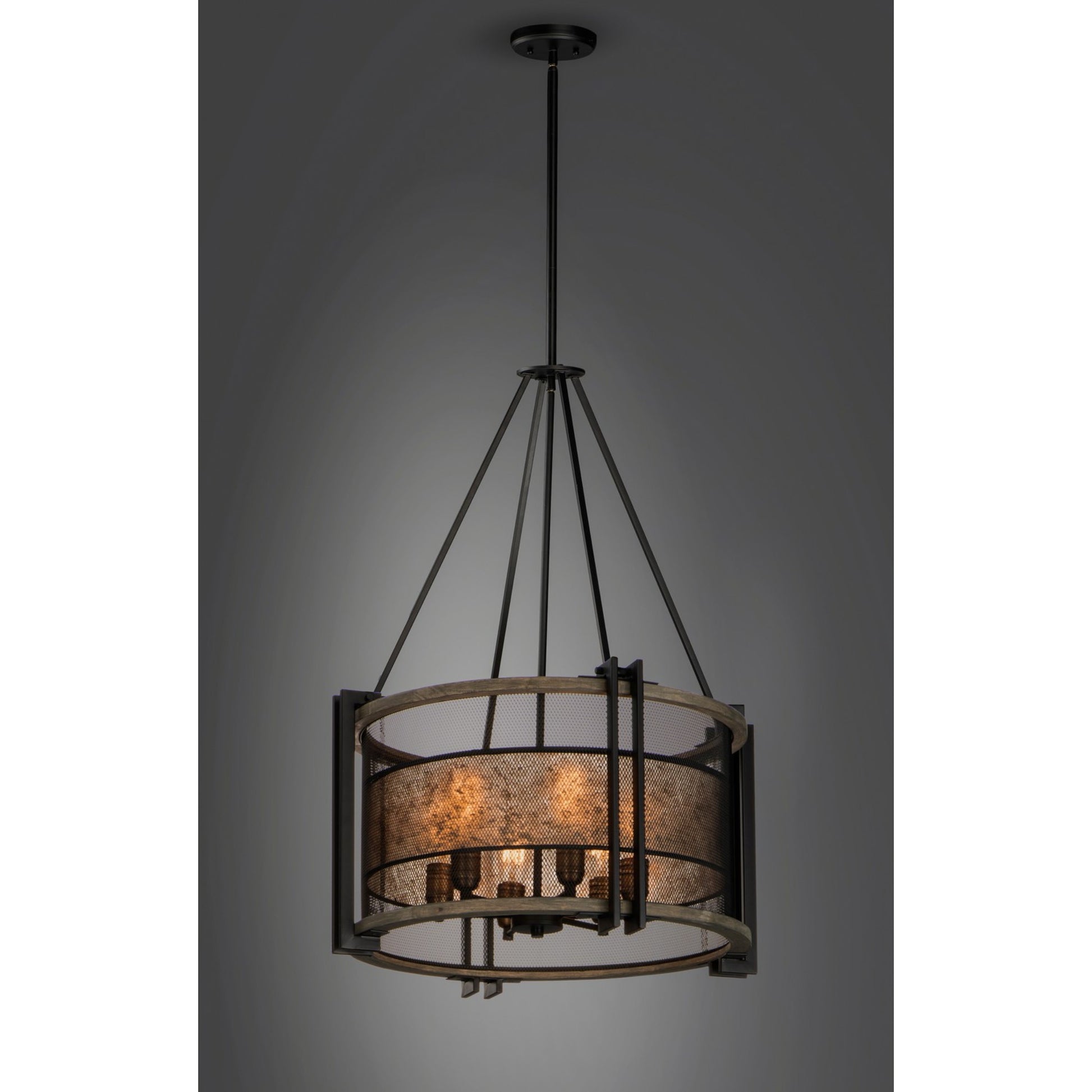 Boundry 24" 6 Lights Chandelier, Black Finish - Bees Lighting