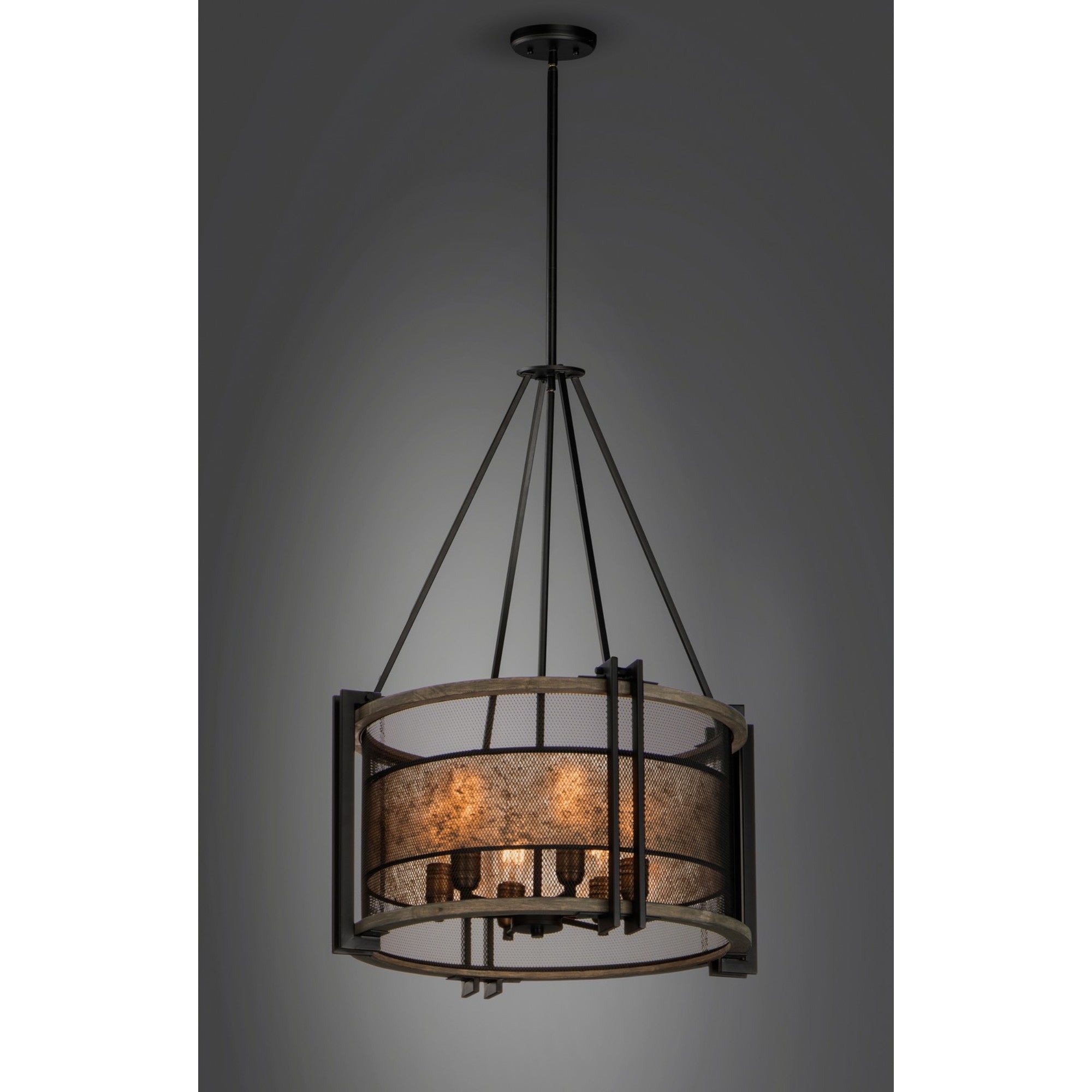 Boundry 24" 6 Lights Chandelier, Black Finish - Bees Lighting