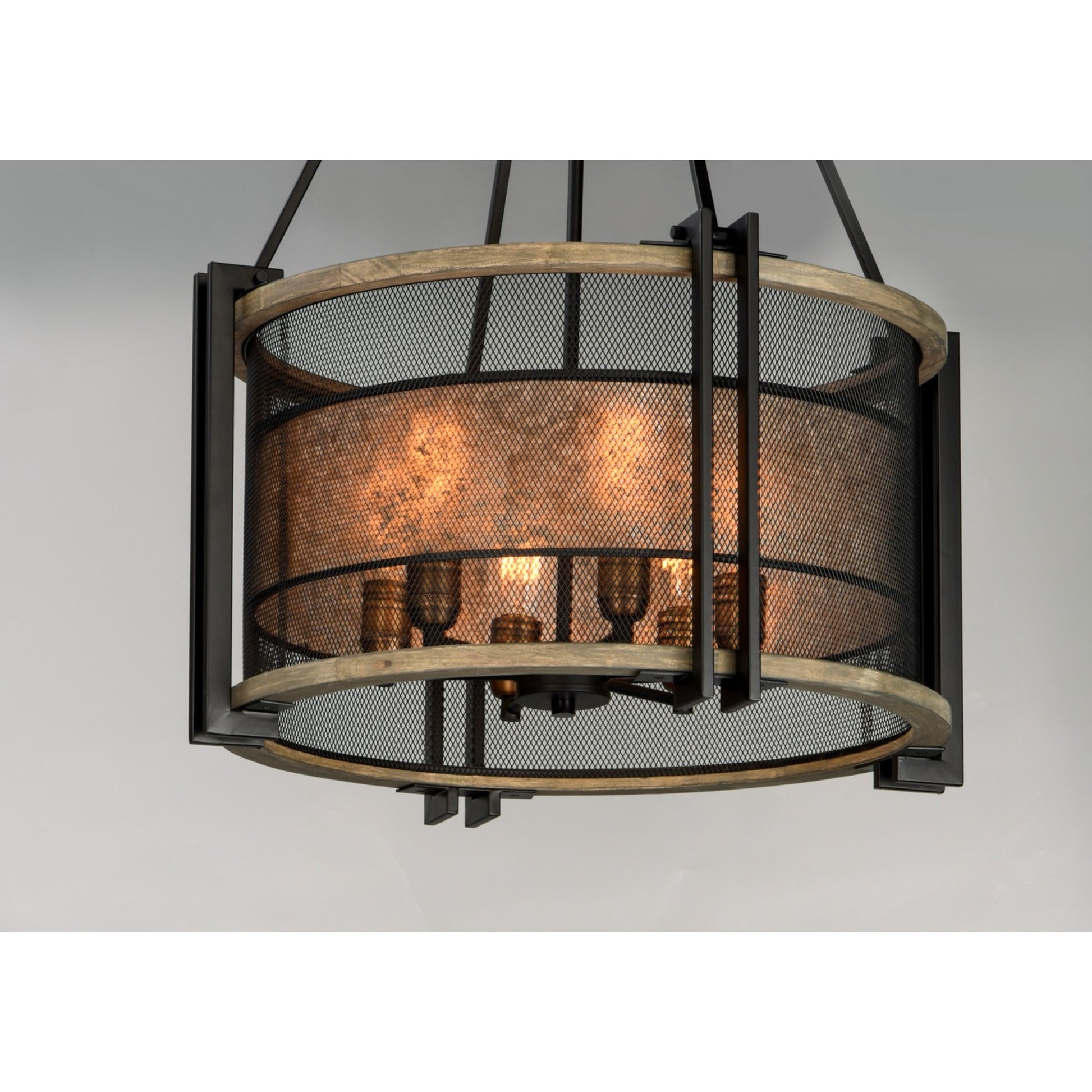 Boundry 24" 6 Lights Chandelier, Black Finish - Bees Lighting