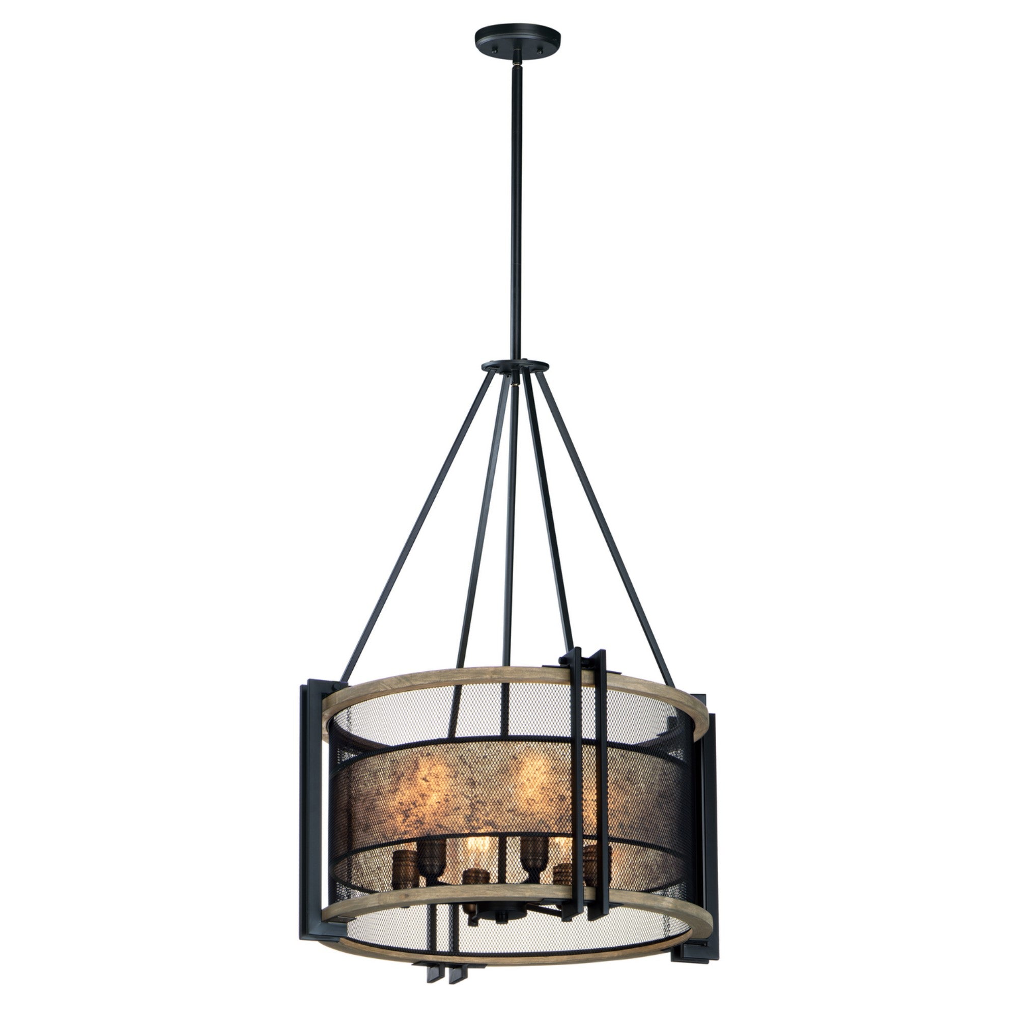 Boundry 24" 6 Lights Chandelier, Black Finish - Bees Lighting