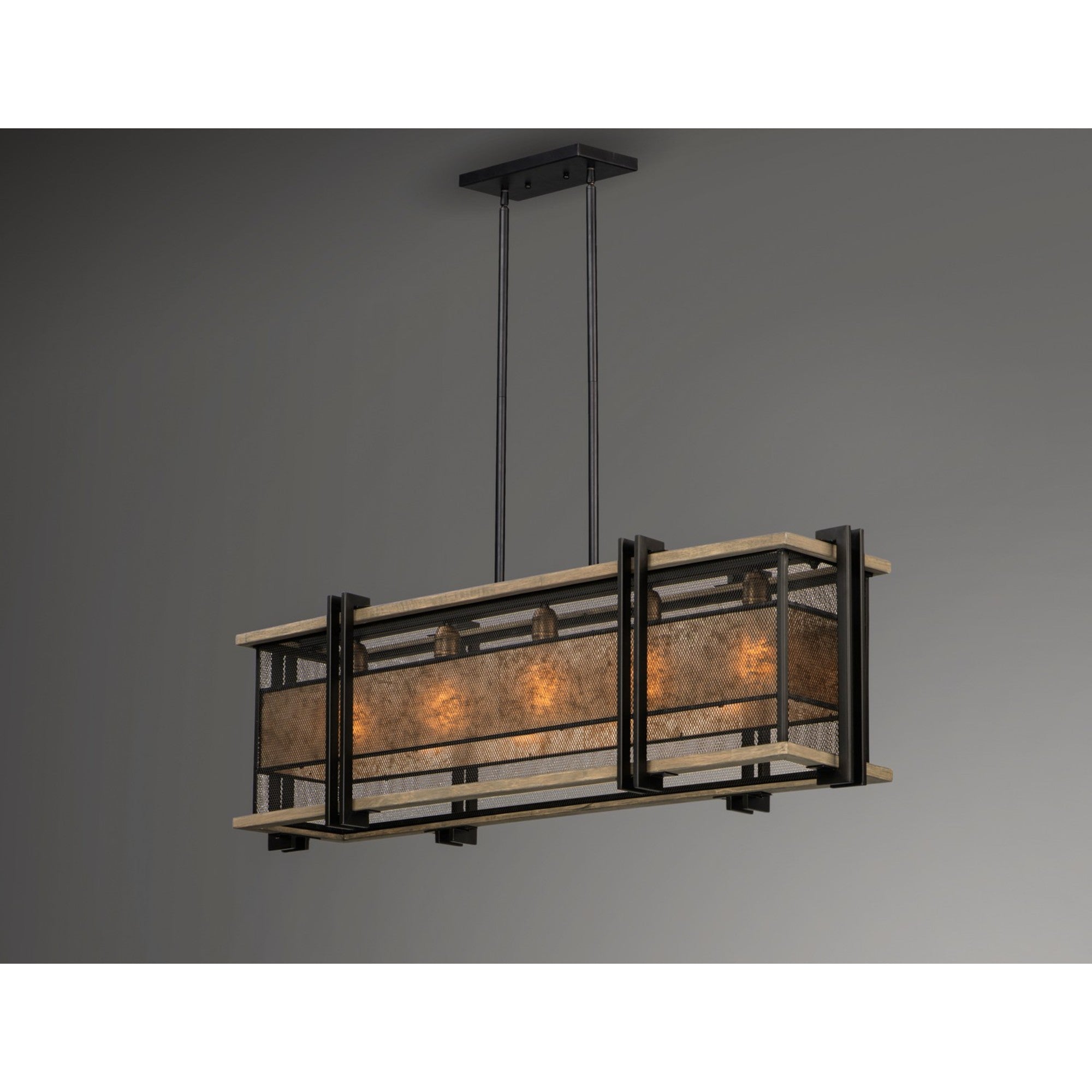 Boundry 5-Light Linear Pendant Light, Black Finish - Bees Lighting