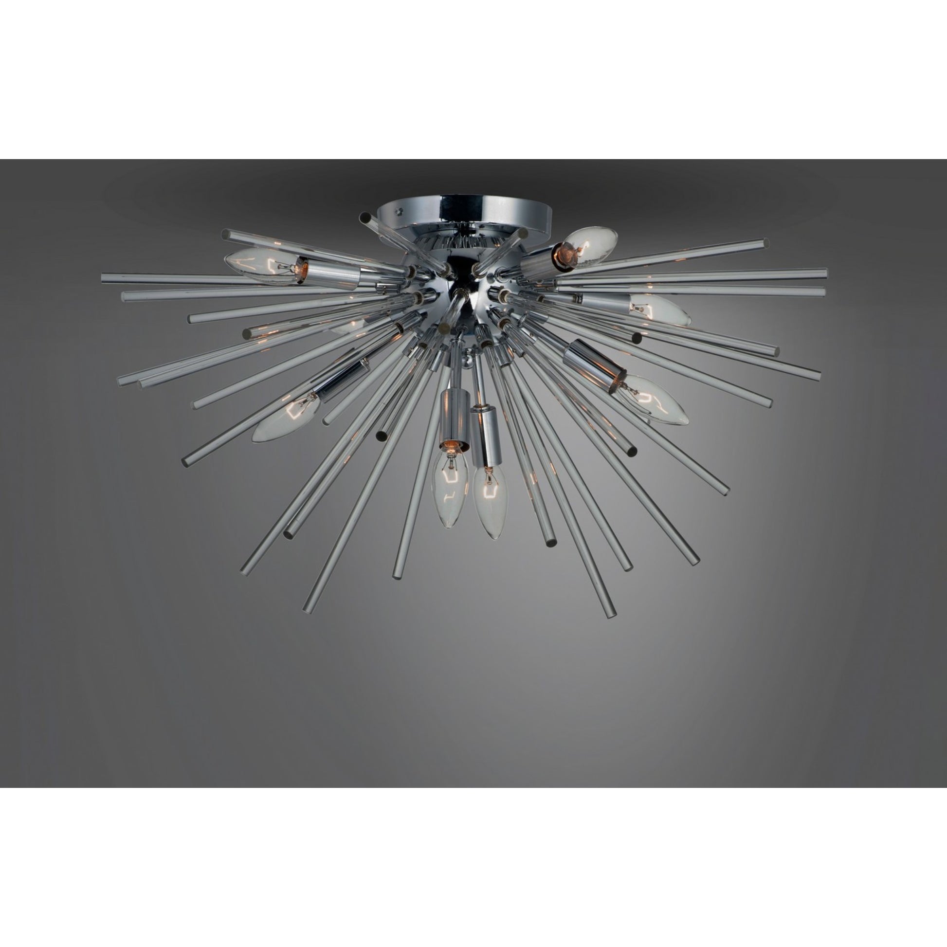 Polaris 25" 8-Light Flush Mount, Polished Chrome Finish - Bees Lighting