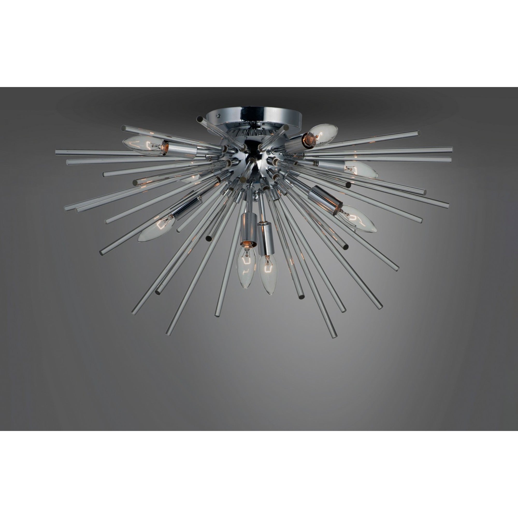 Polaris 25" 8-Light Flush Mount, Polished Chrome Finish - Bees Lighting