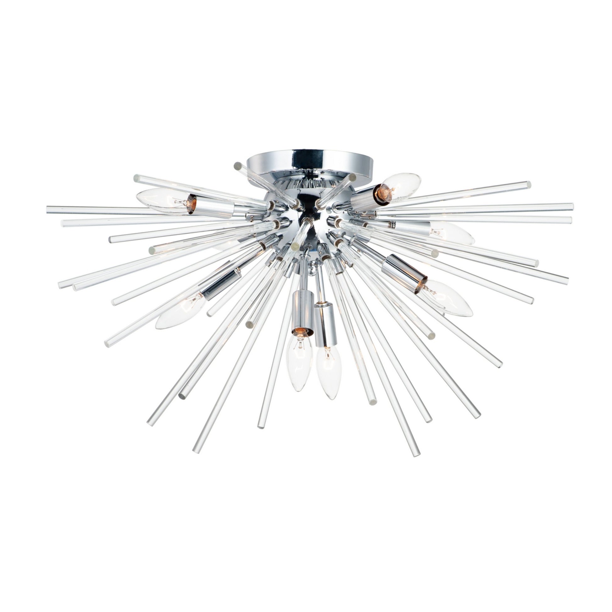 Polaris 25" 8-Light Flush Mount, Polished Chrome Finish - Bees Lighting