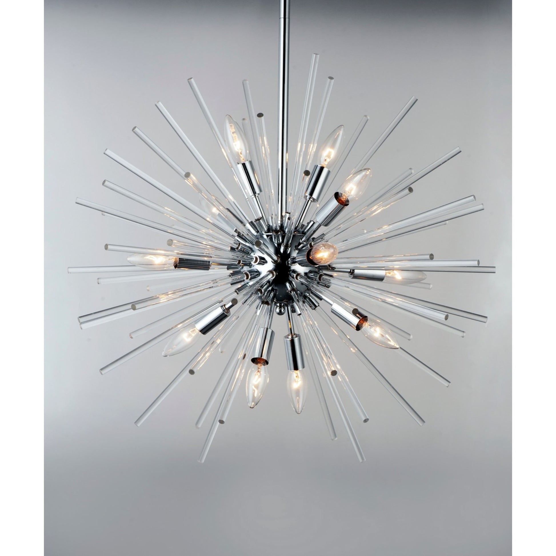 Polaris 25" 12 Light Pendant, Polished Chrome Finish - Bees Lighting