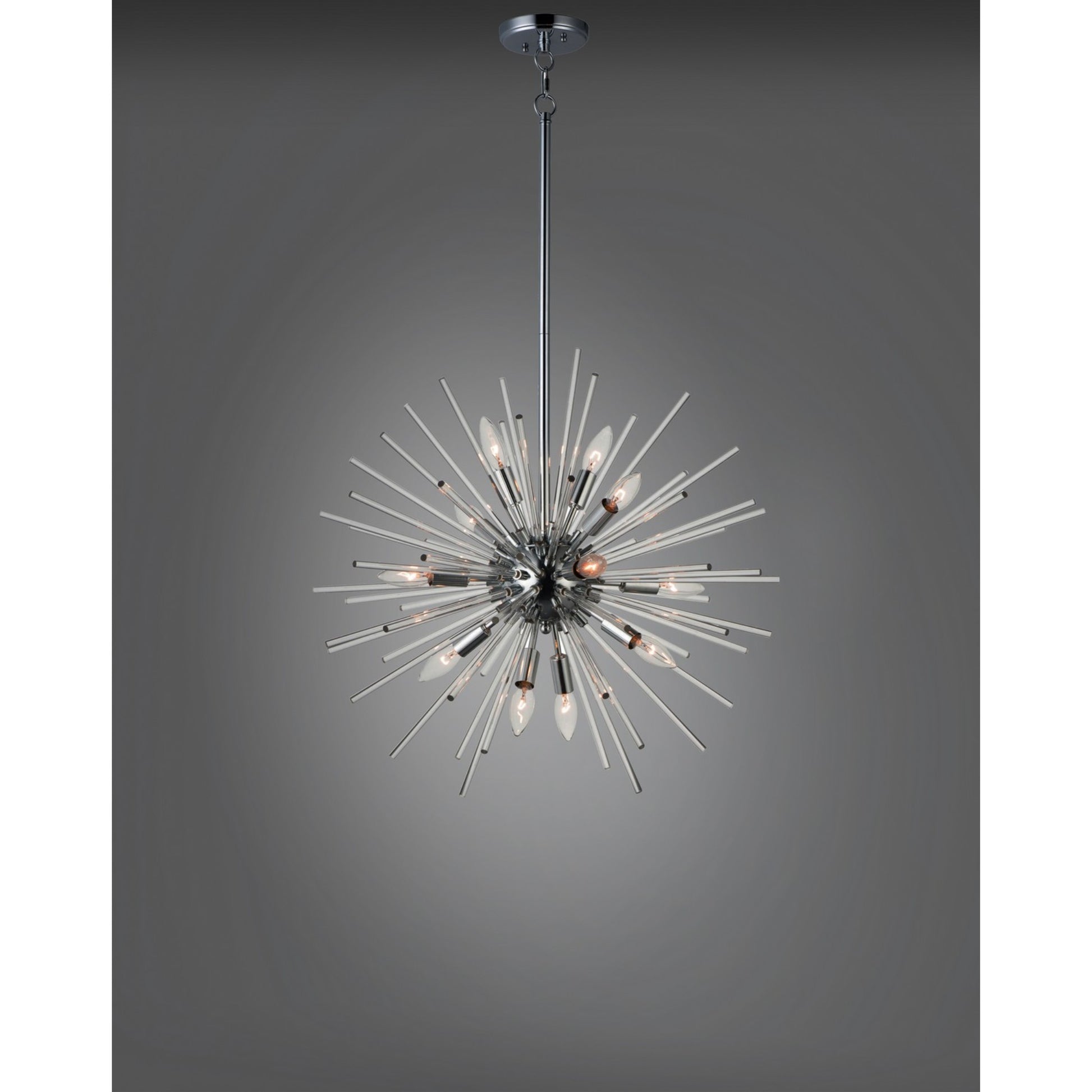 Polaris 25" 12 Light Pendant, Polished Chrome Finish - Bees Lighting