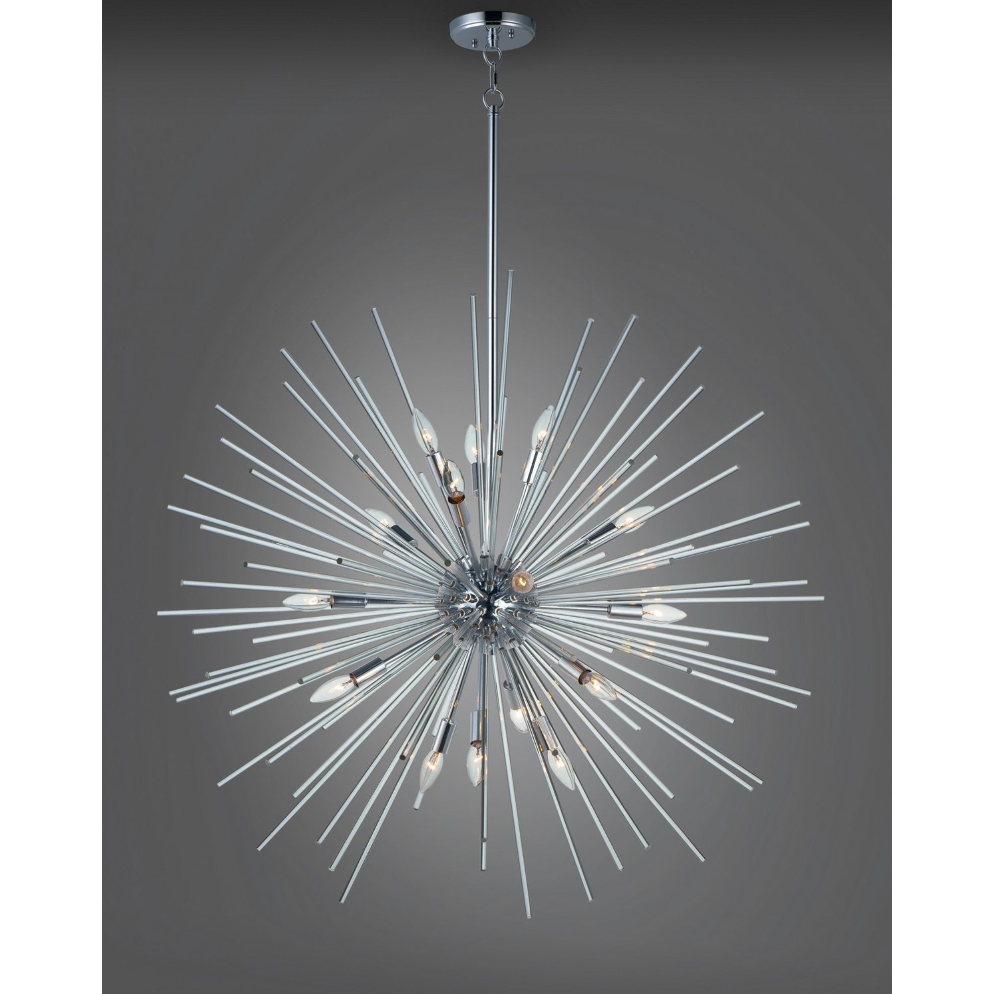 Polaris 40" 16 Light Pendant, Polished Chrome Finish - Bees Lighting