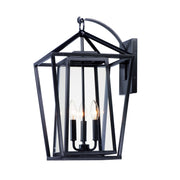 Artisan 21" 3-Light Outdoor Wall Lantern, Black Finish - Bees Lighting
