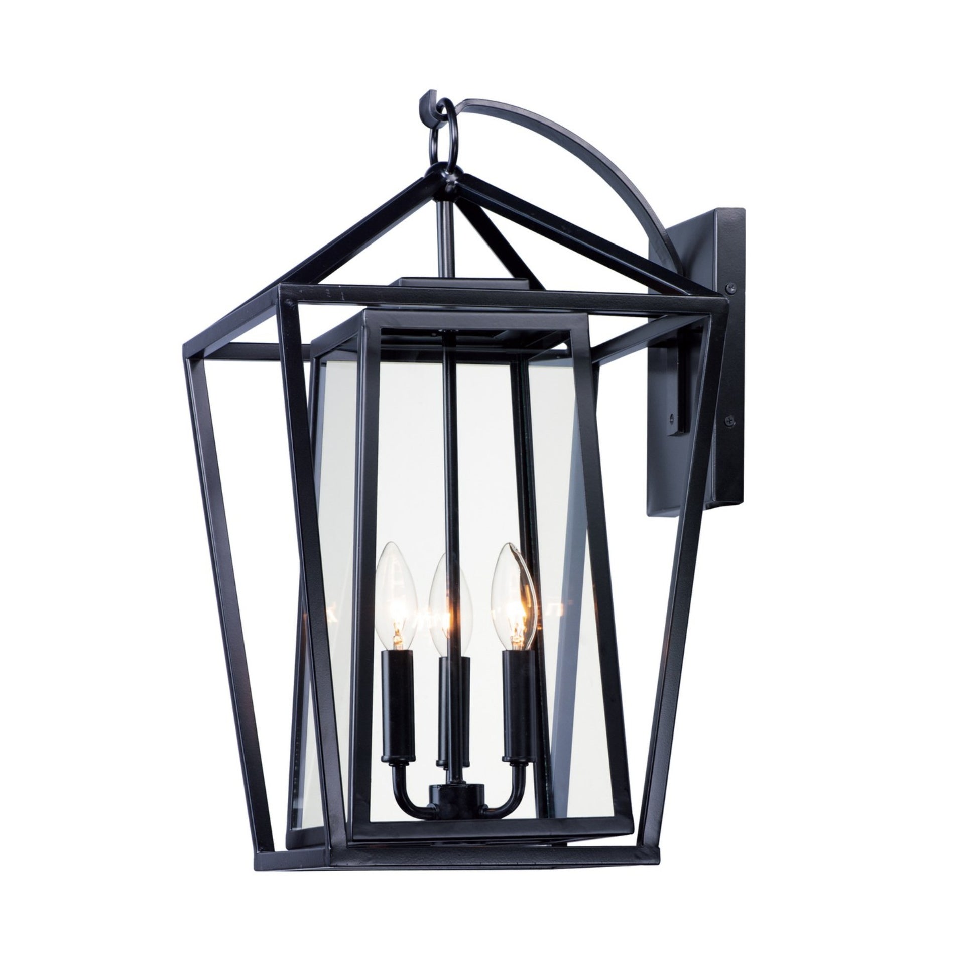 Artisan 21" 3-Light Outdoor Wall Lantern, Black Finish - Bees Lighting