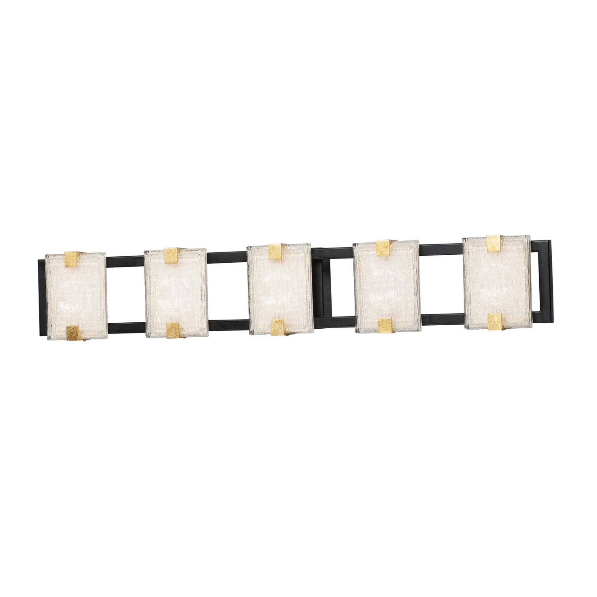 Radiant 35" LED Bath Vanity, Black & Gold Leaf Finish - Bees Lighting