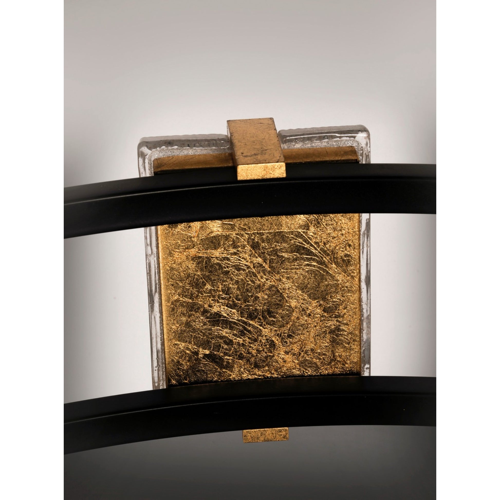 Radiant 49" LED Bath Vanity, Black & Gold Leaf Finish - Bees Lighting