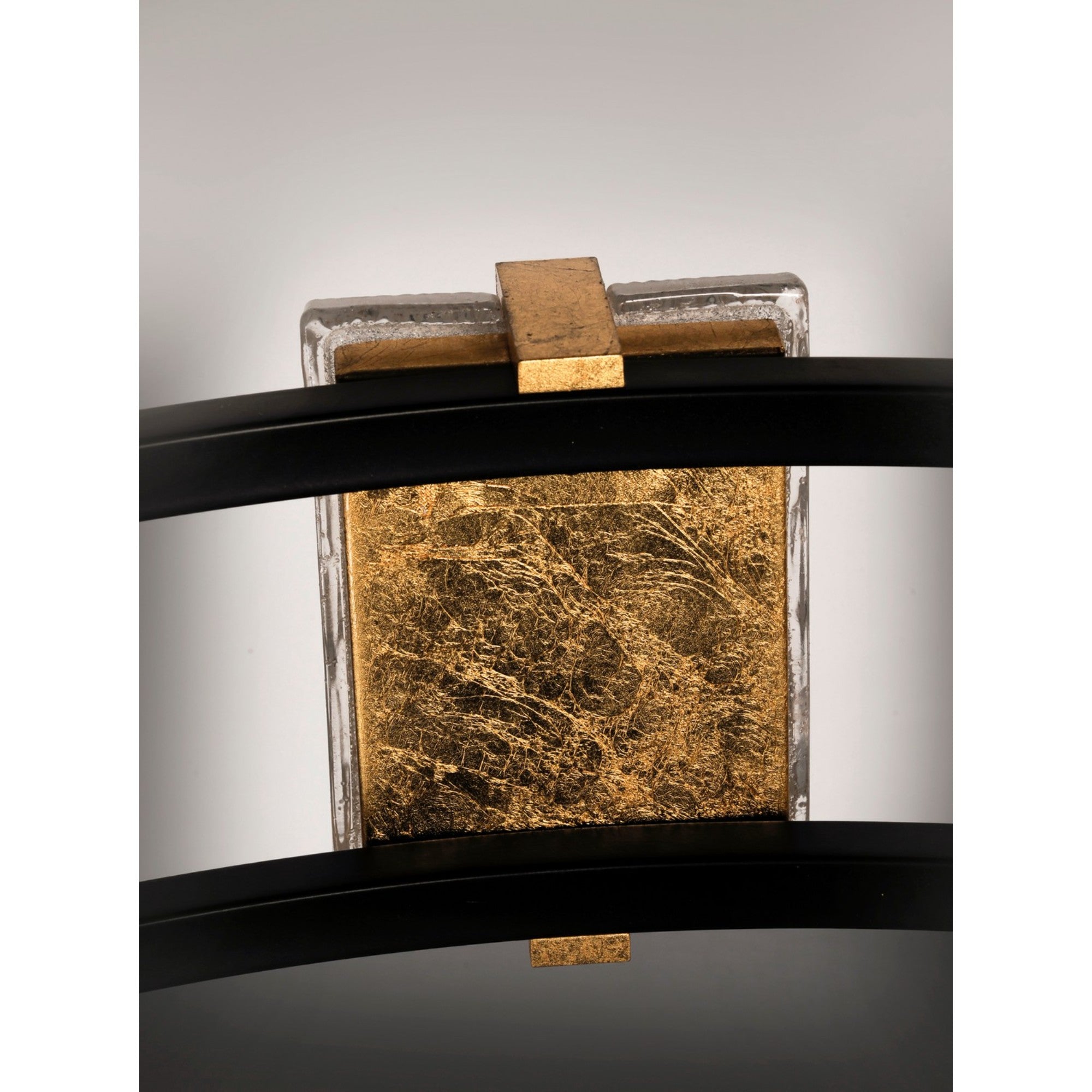 Radiant 49" LED Bath Vanity, Black & Gold Leaf Finish - Bees Lighting