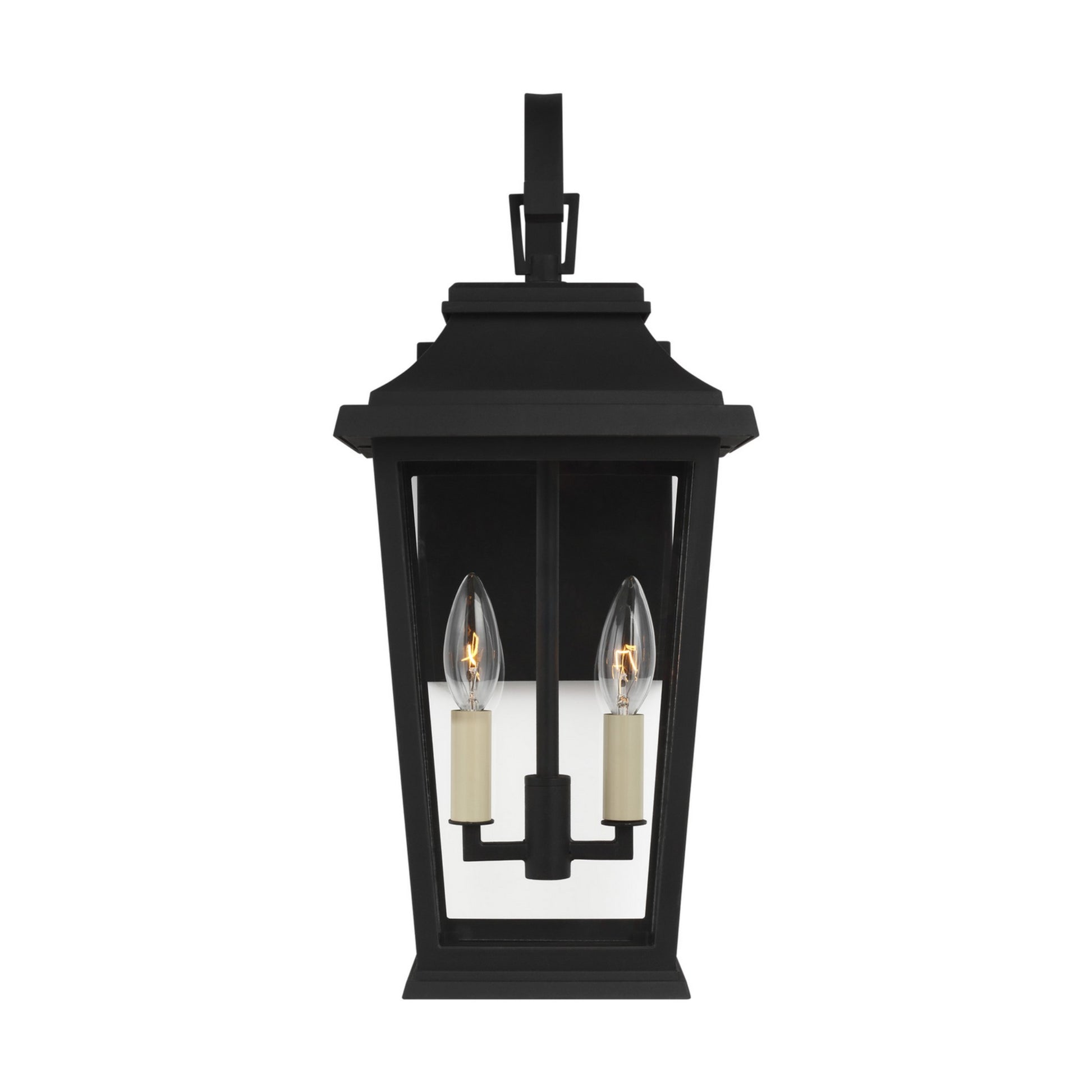 Warren 20" 2-Light Small Wall Lantern, Textured Black Finish - Bees Lighting
