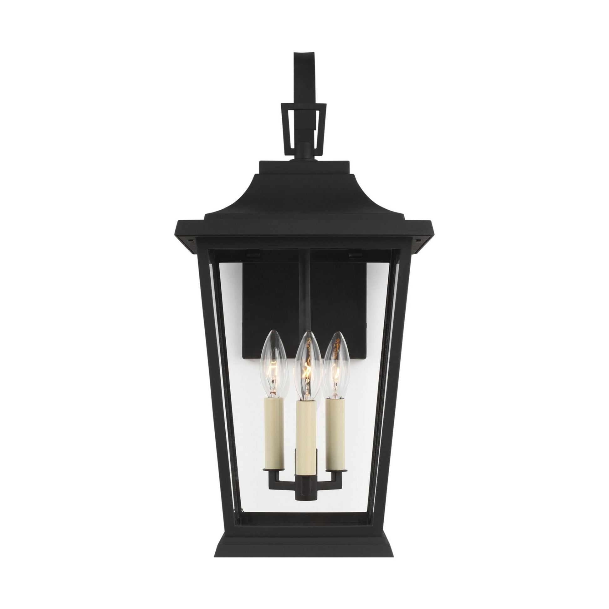 Warren 23" 3-Light Medium Wall Lantern, Textured Black Finish - Bees Lighting