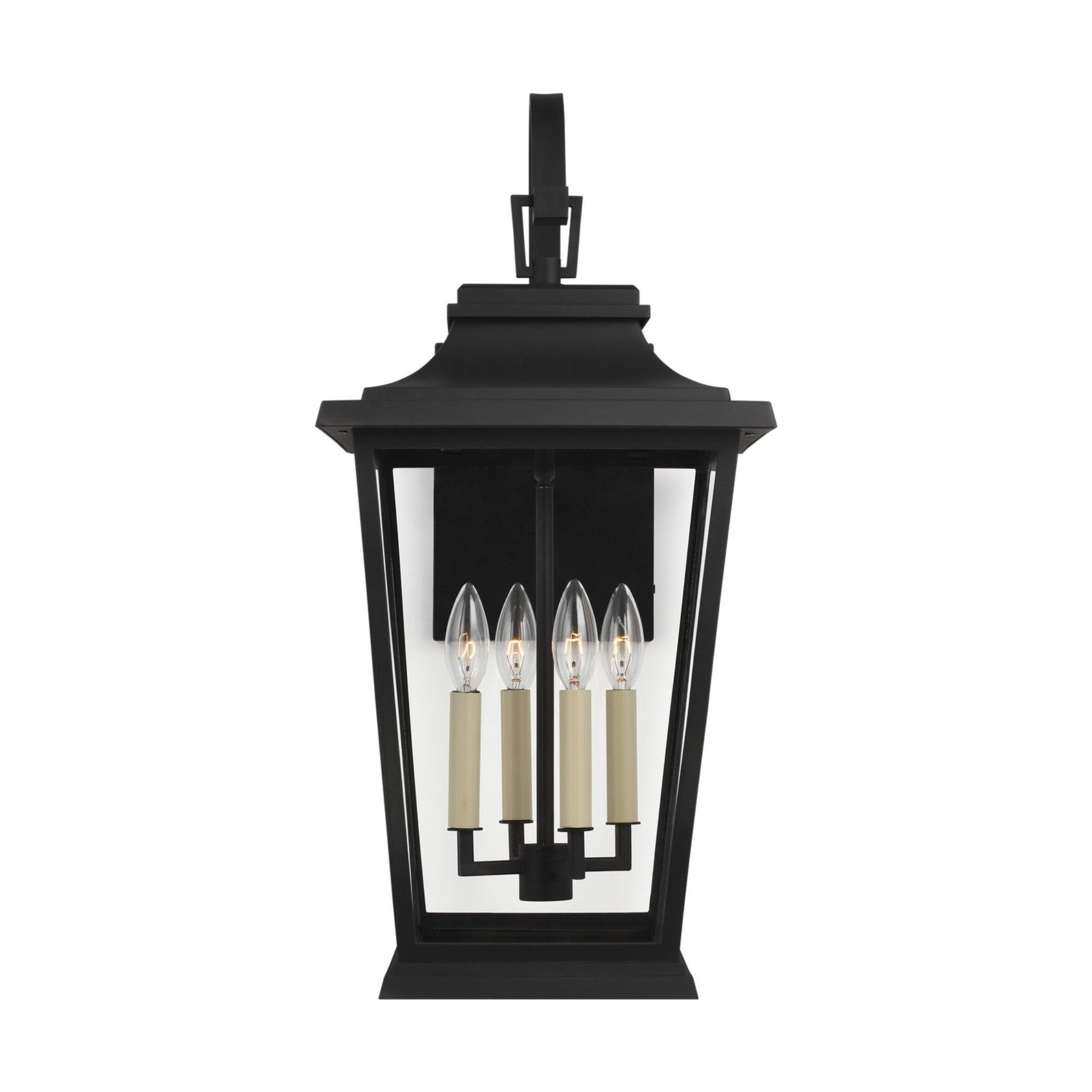 Warren 26" 4-Light Large Wall Lantern, Textured Black Finish - Bees Lighting