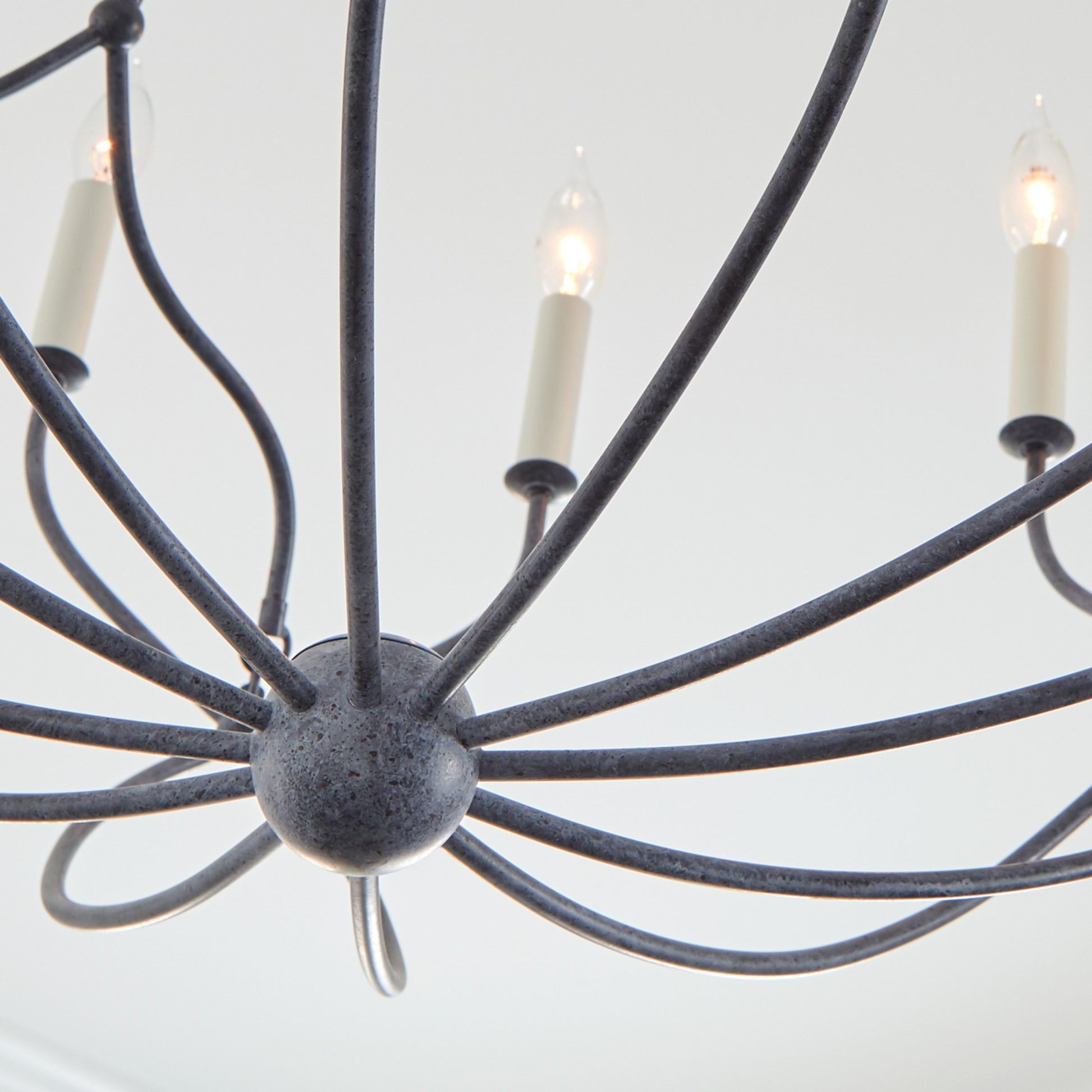 Richmond 31" 12-Light Medium Chandelier, Weathered Galvanized Finish - Bees Lighting