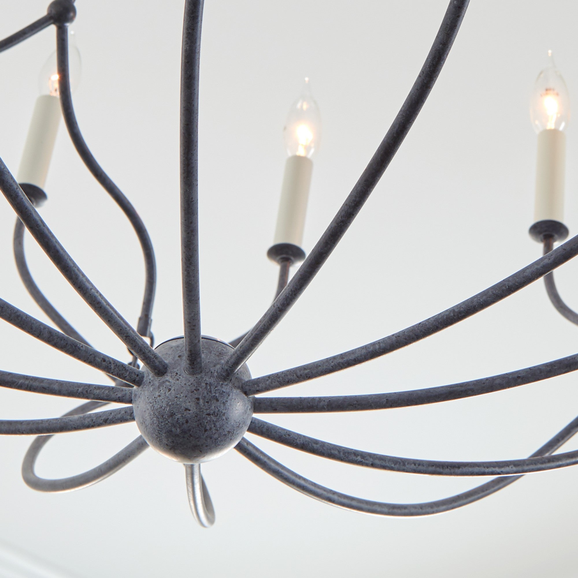 Richmond 31" 12-Light Medium Chandelier, Weathered Galvanized Finish - Bees Lighting
