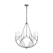 Richmond 31" 12-Light Medium Chandelier, Weathered Galvanized Finish - Bees Lighting