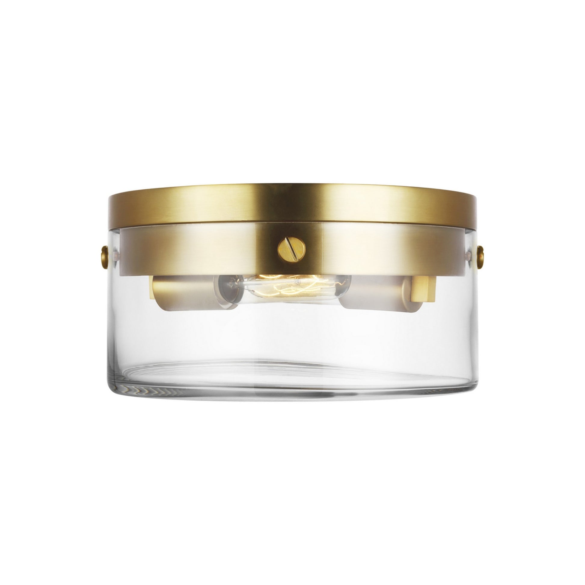 Garrett 11 in 2 Lights Flush Mount Light Brass Finish - Bees Lighting