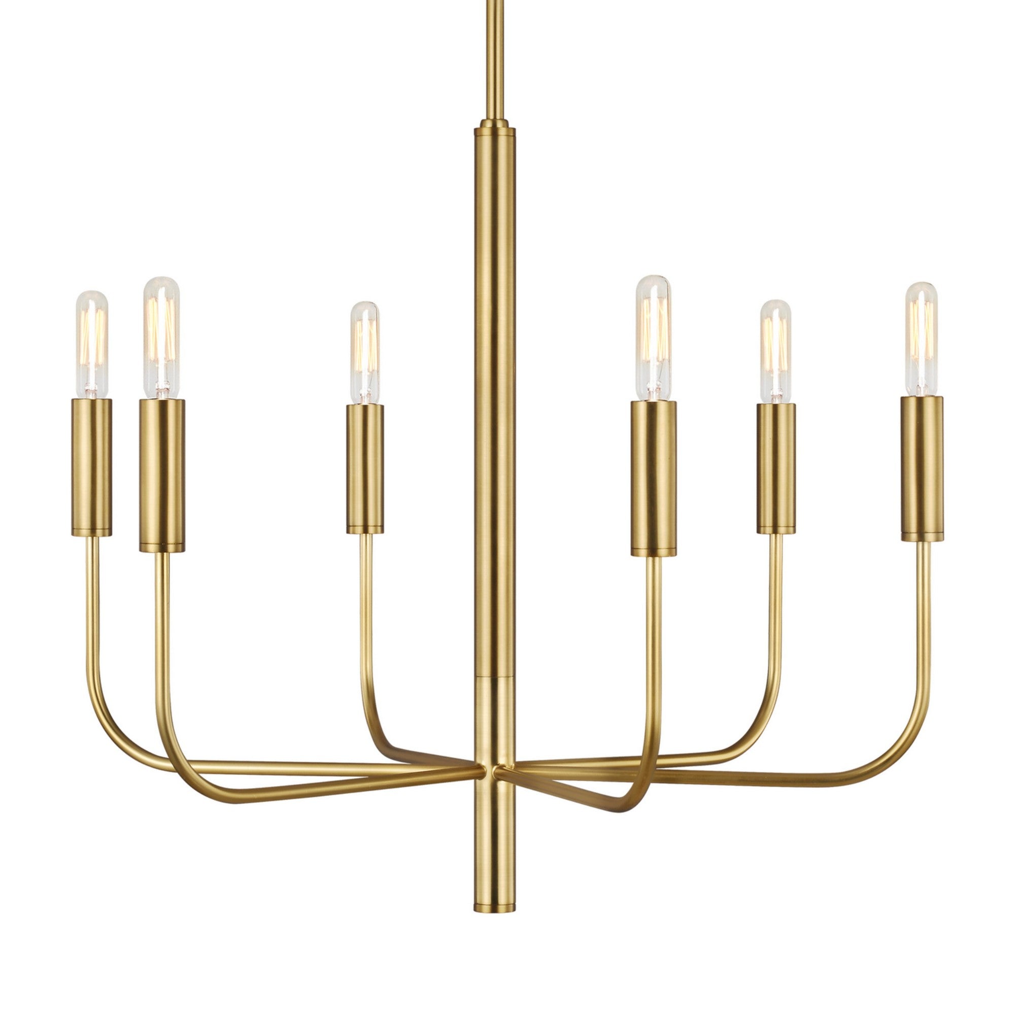 Brianna 24" 6-Light Small Chandelier, Burnished Brass Finish - Bees Lighting