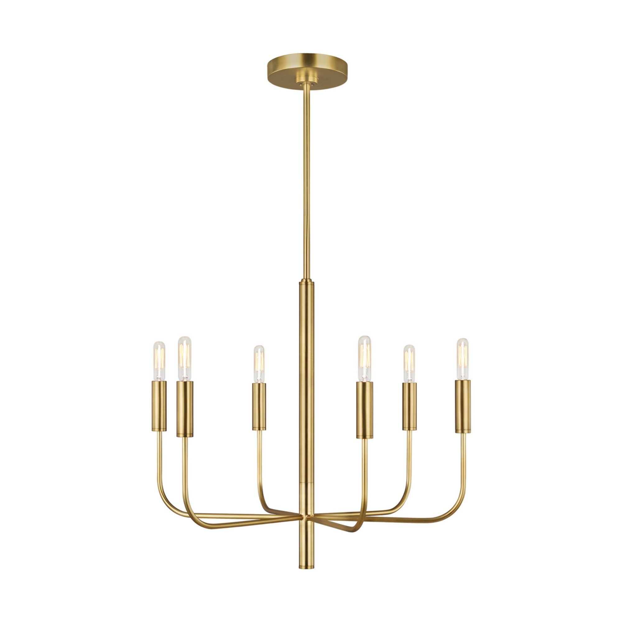 Brianna 24" 6-Light Small Chandelier, Burnished Brass Finish - Bees Lighting