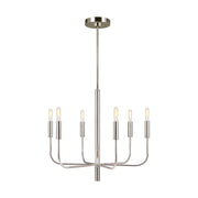 Brianna 24" 6-Light Small Chandelier, Polished Nickel Finish - Bees Lighting