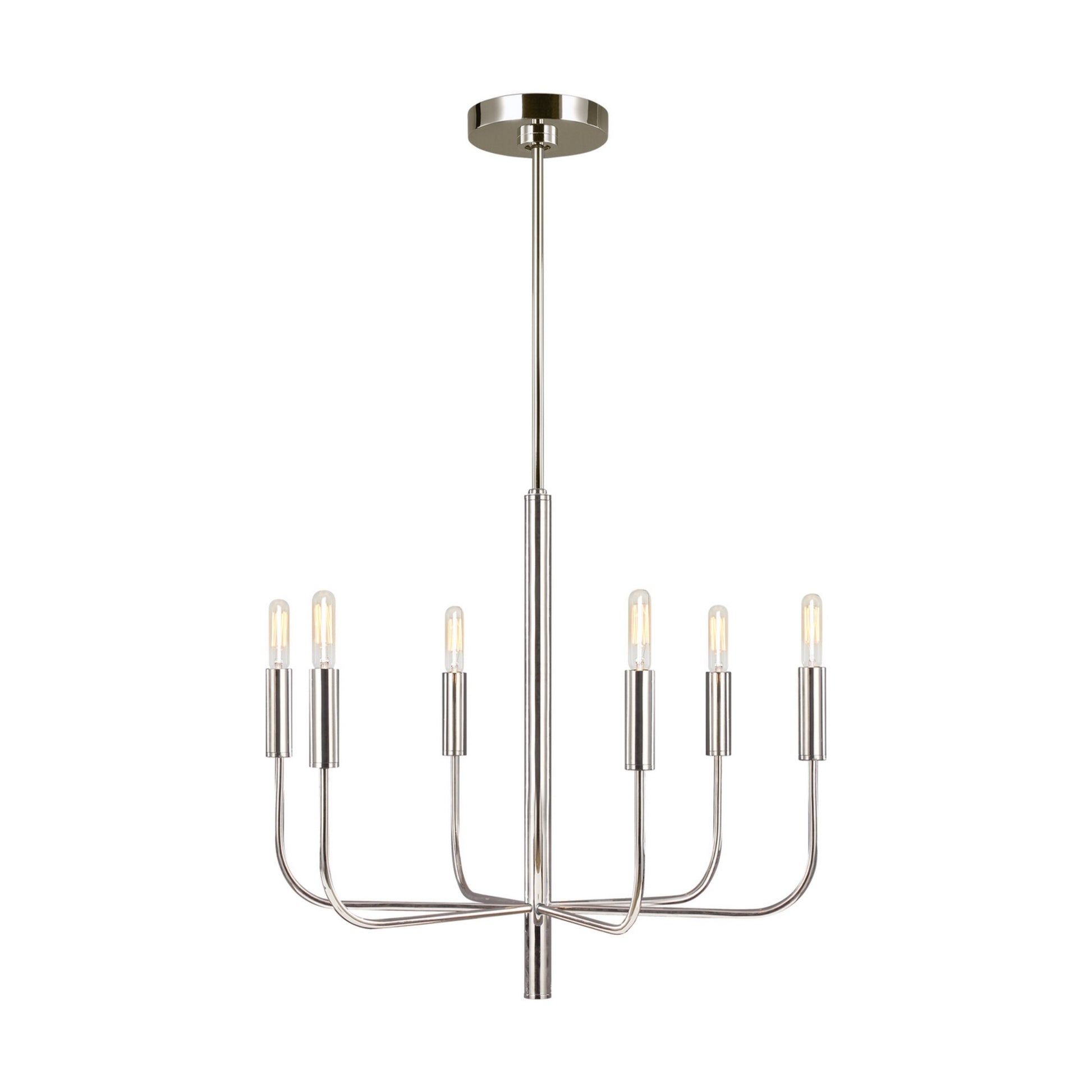 Brianna 24" 6-Light Small Chandelier, Polished Nickel Finish - Bees Lighting