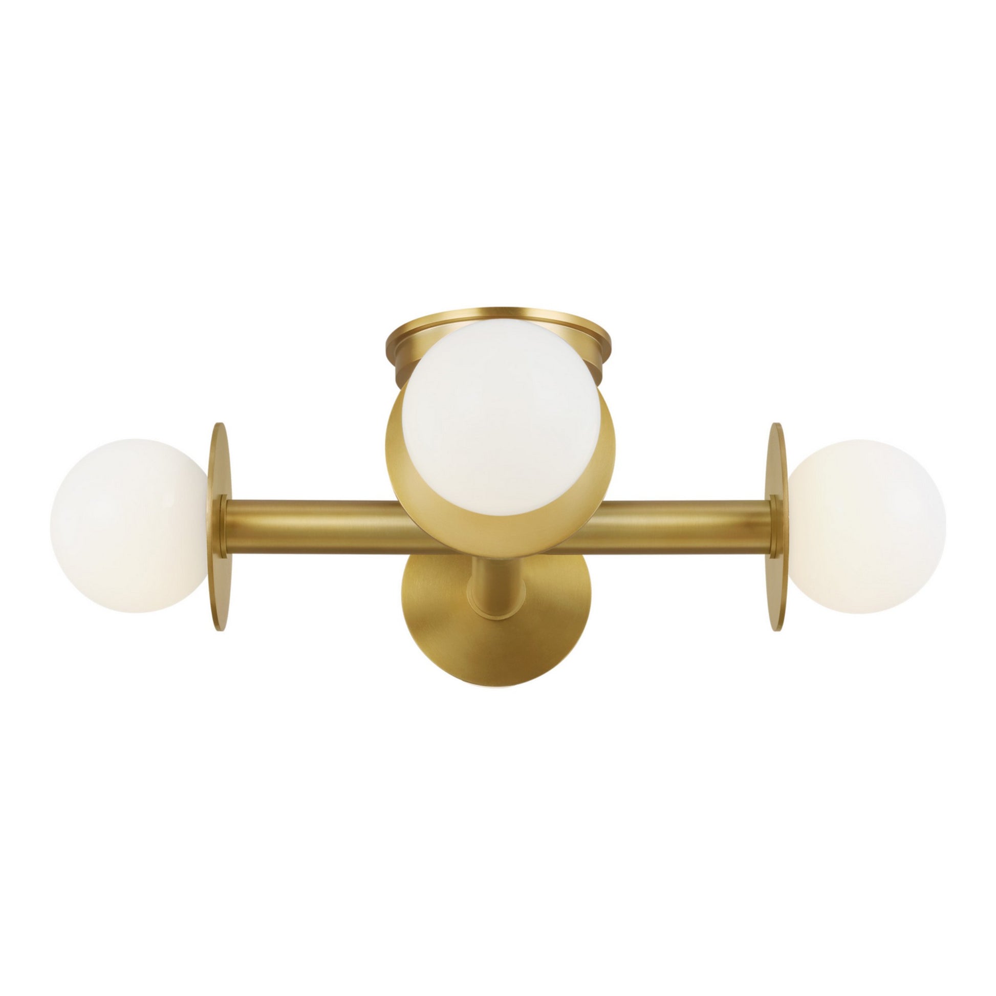 Nodes 18" 4-Light Semi Flush Mount, Burnished Brass Finish - Bees Lighting