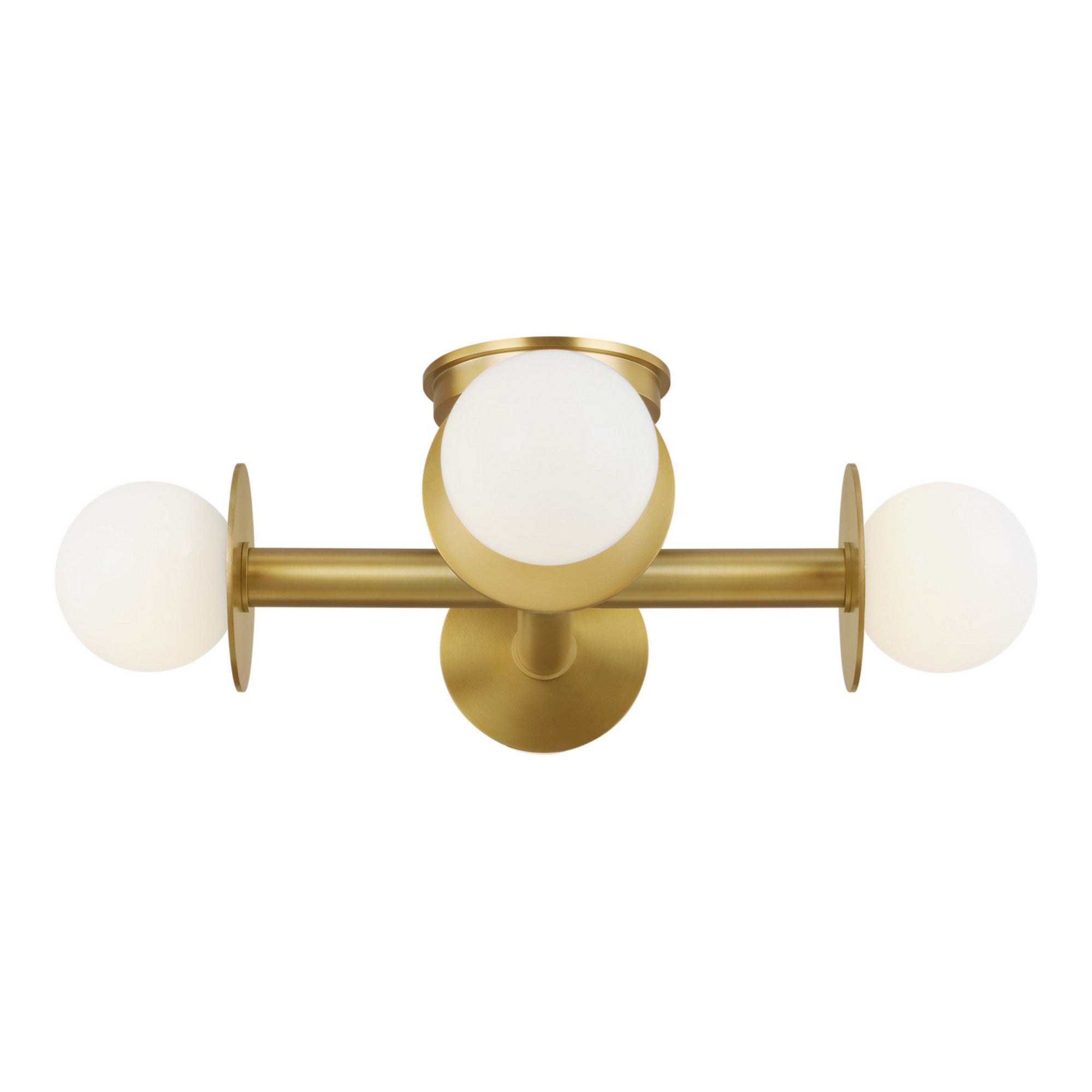 Nodes 18" 4-Light Semi Flush Mount, Burnished Brass Finish - Bees Lighting