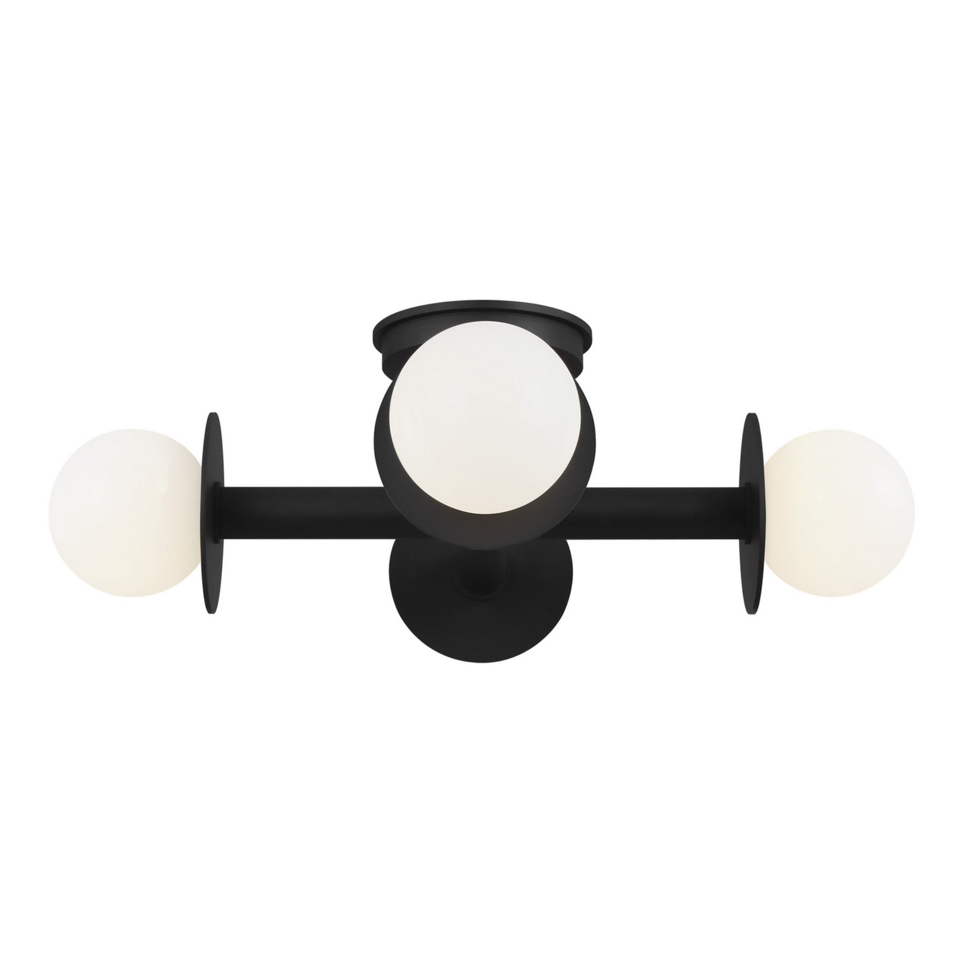Nodes 18" 4-Light Semi Flush Mount, Midnight Black Finish - Bees Lighting