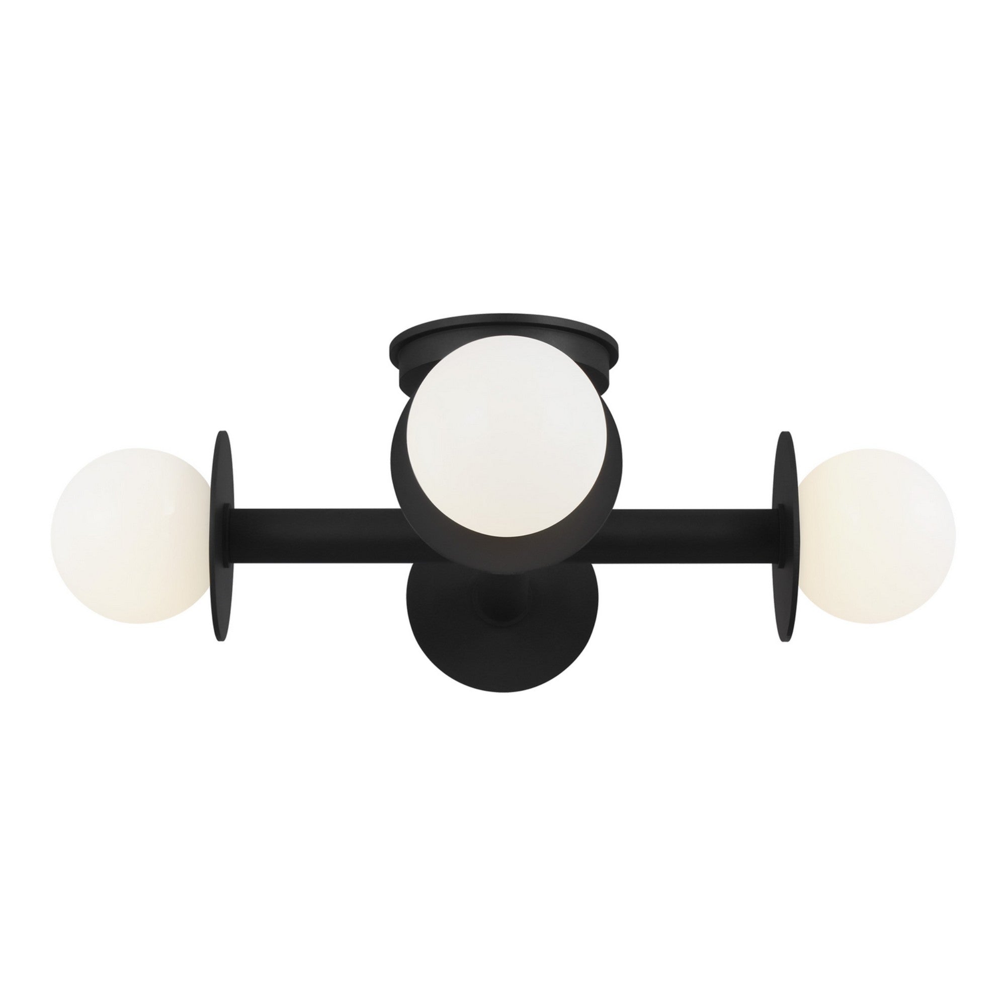 Nodes 18" 4-Light Semi Flush Mount, Midnight Black Finish - Bees Lighting